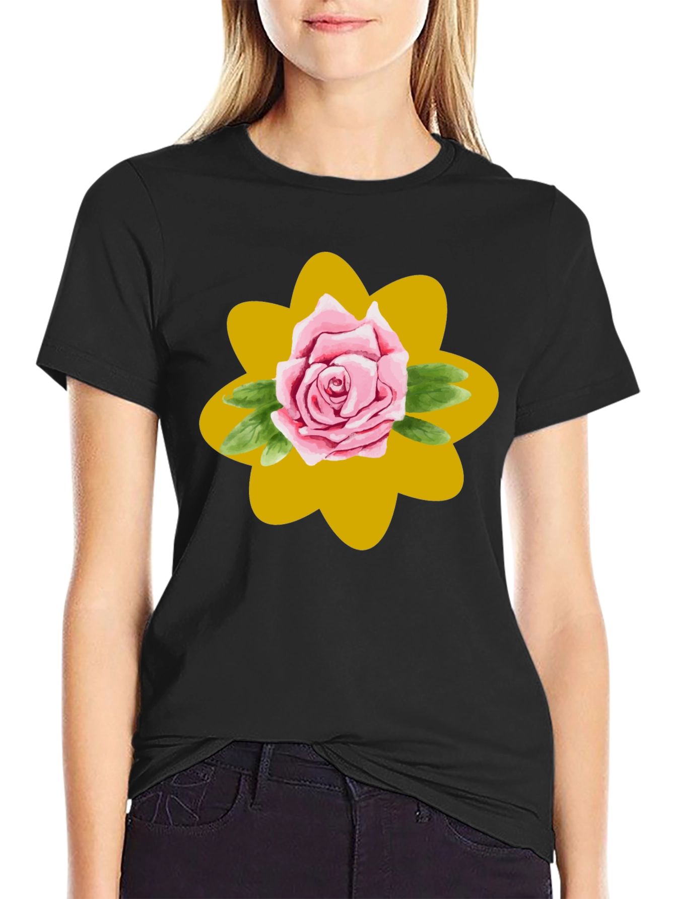 Rose Graphic T-Shirt - Stylish Floral Design