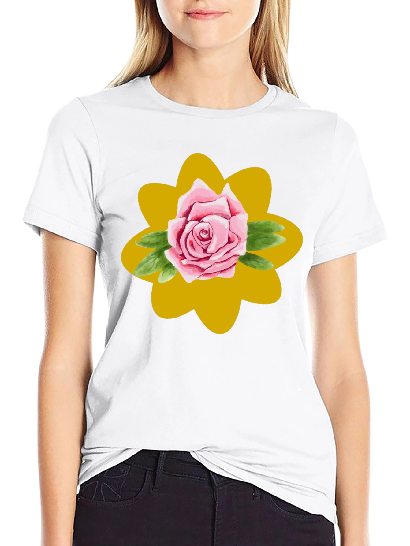 Rose Graphic T-Shirt - Stylish Floral Design