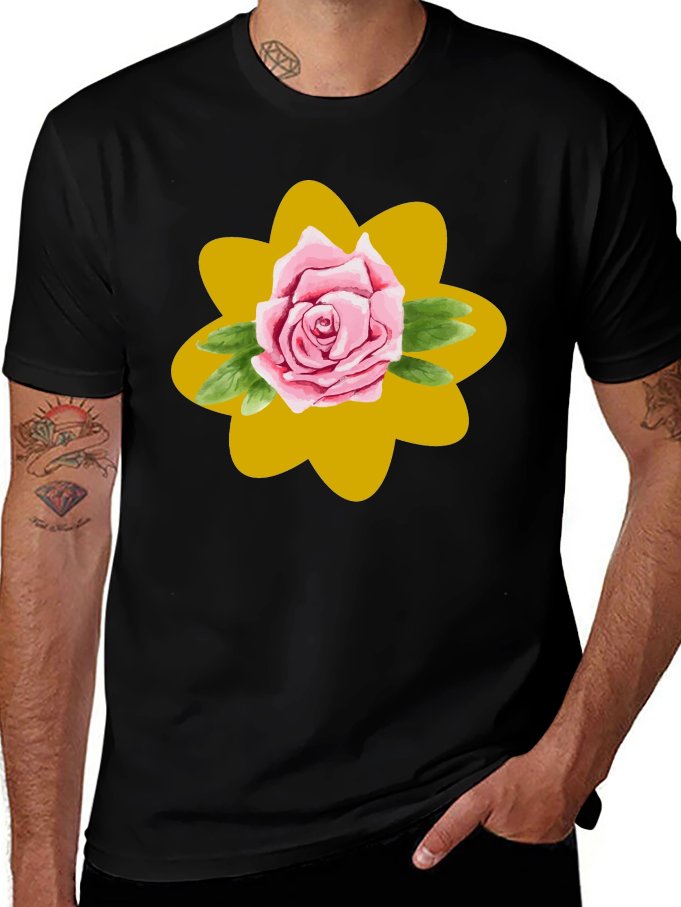 Rose Graphic T-Shirt - Stylish Floral Design