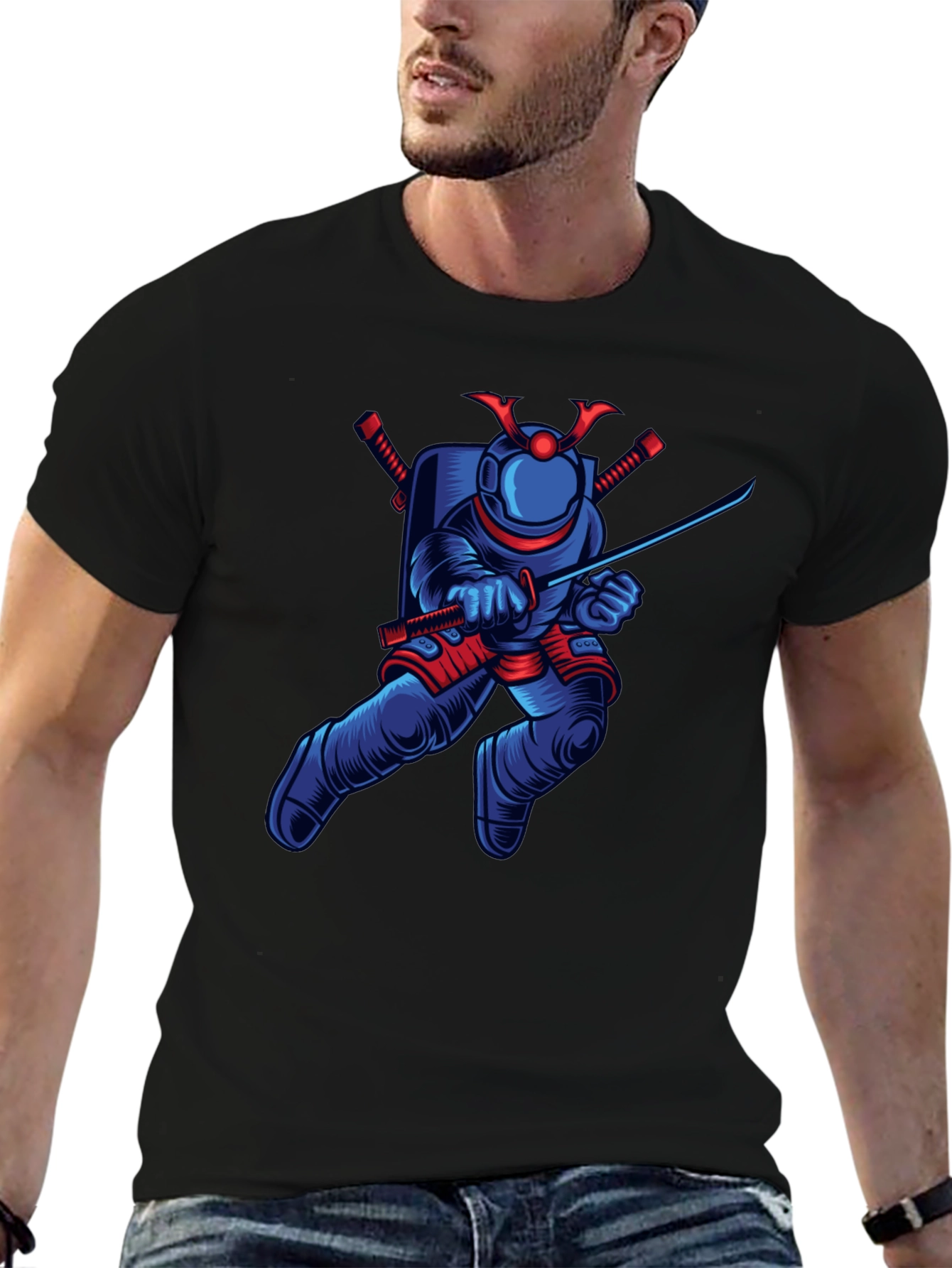 Astronaut Samurai Graphic T-Shirt