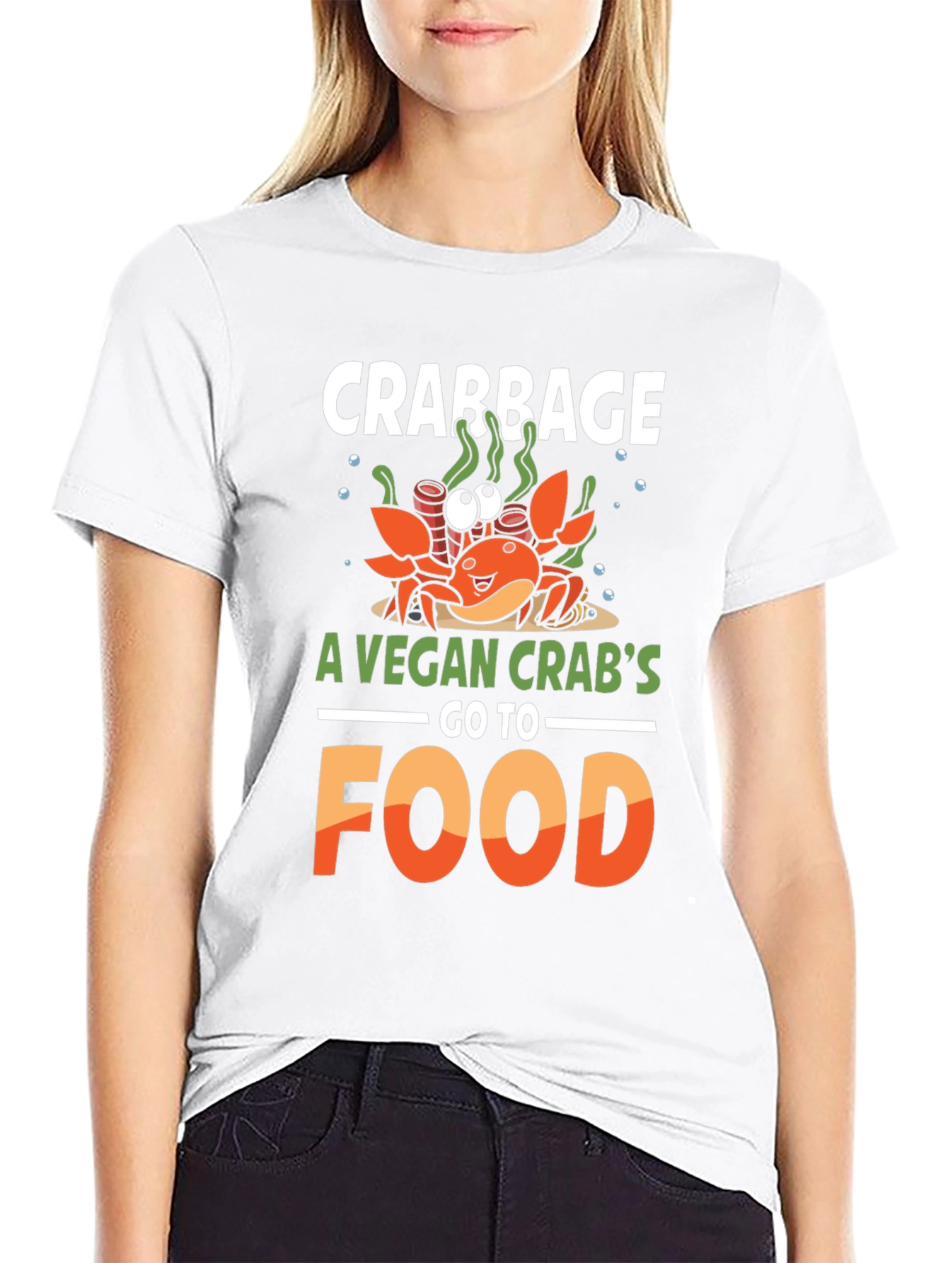 Crabbage Vegan Crabs Go-To Food Graphic T-Shirt