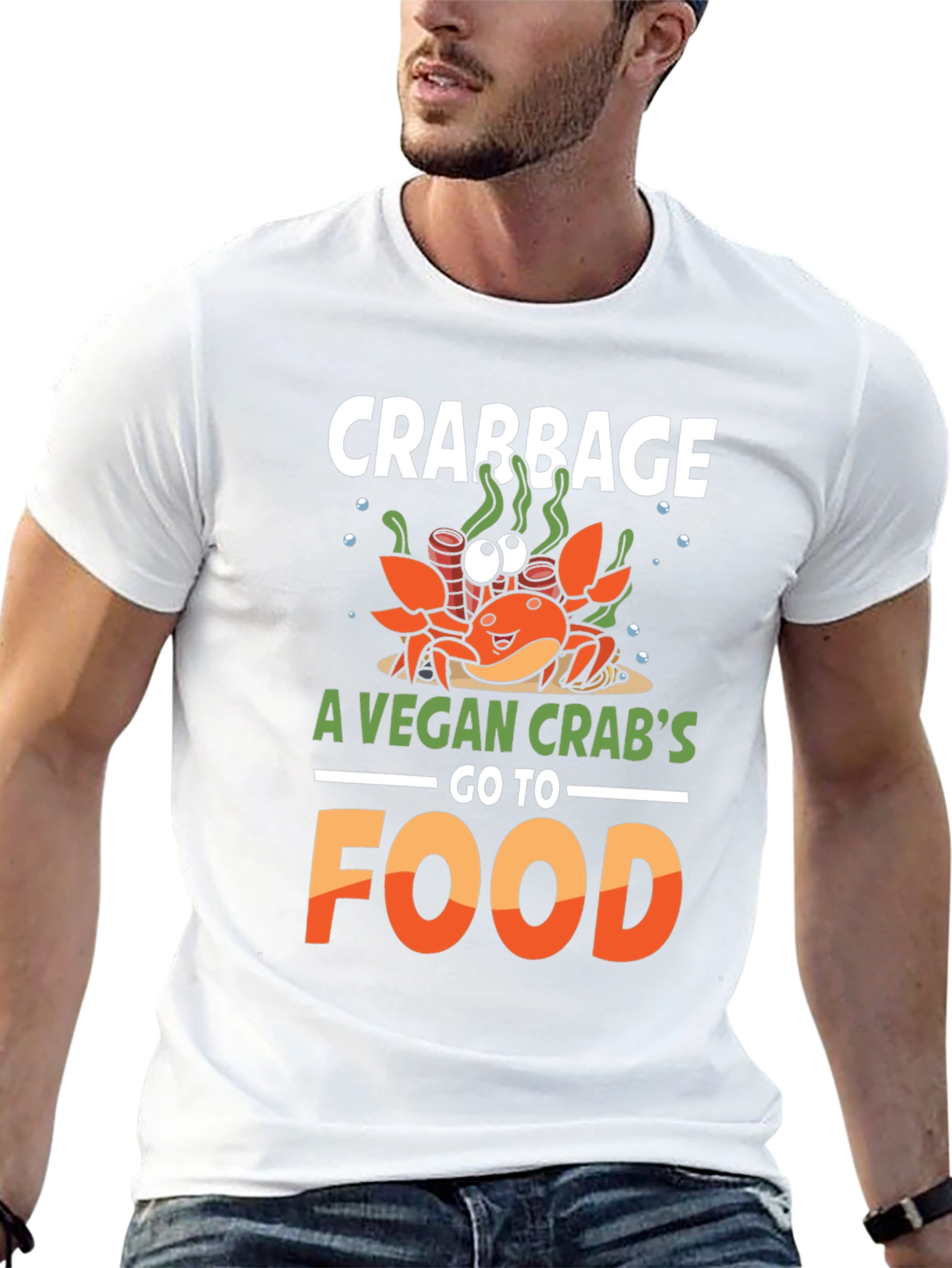 Crabbage Vegan Crabs Go-To Food Graphic T-Shirt