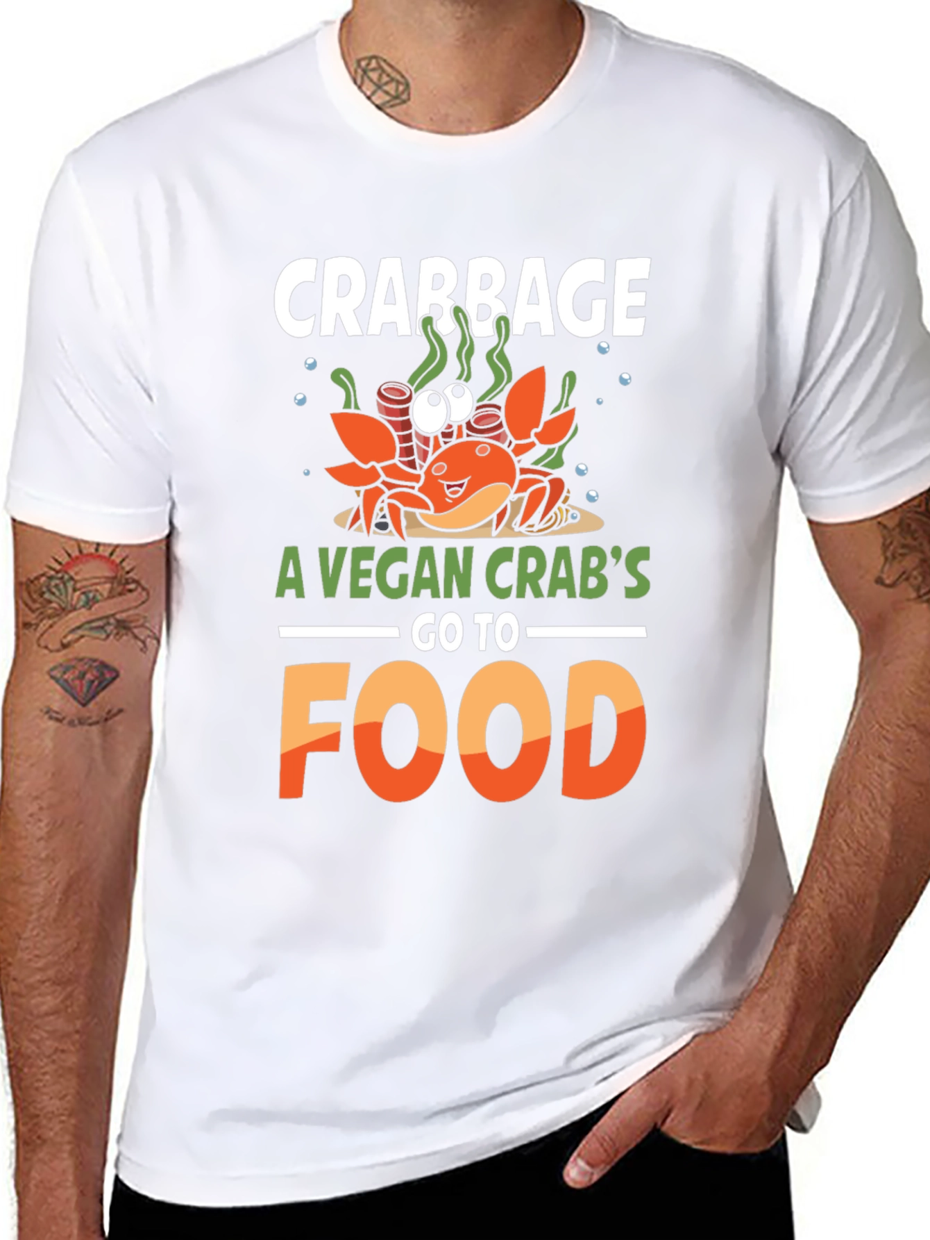 Crabbage Vegan Crabs Go-To Food Graphic T-Shirt