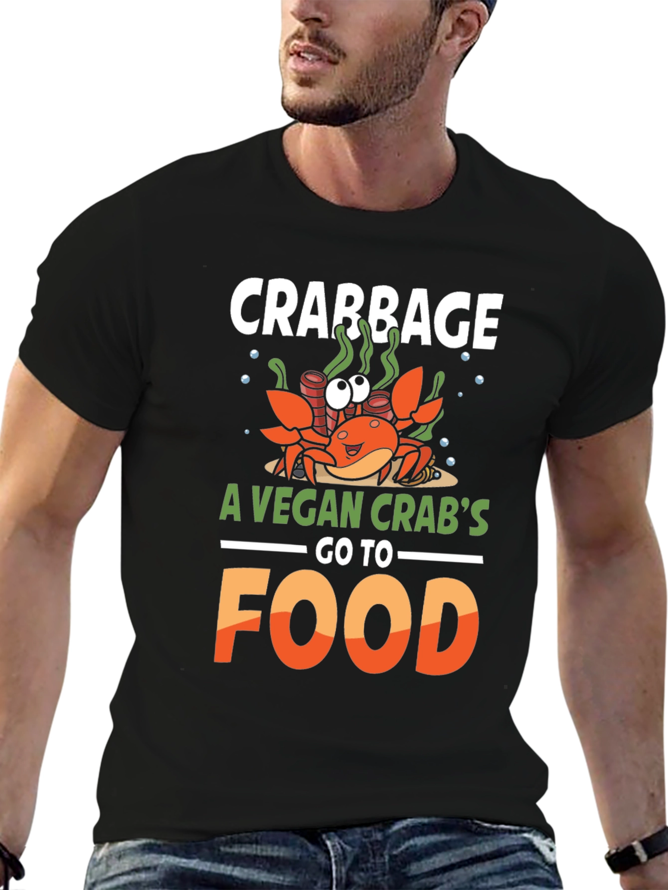 Crabbage Vegan Crabs Go-To Food Graphic T-Shirt