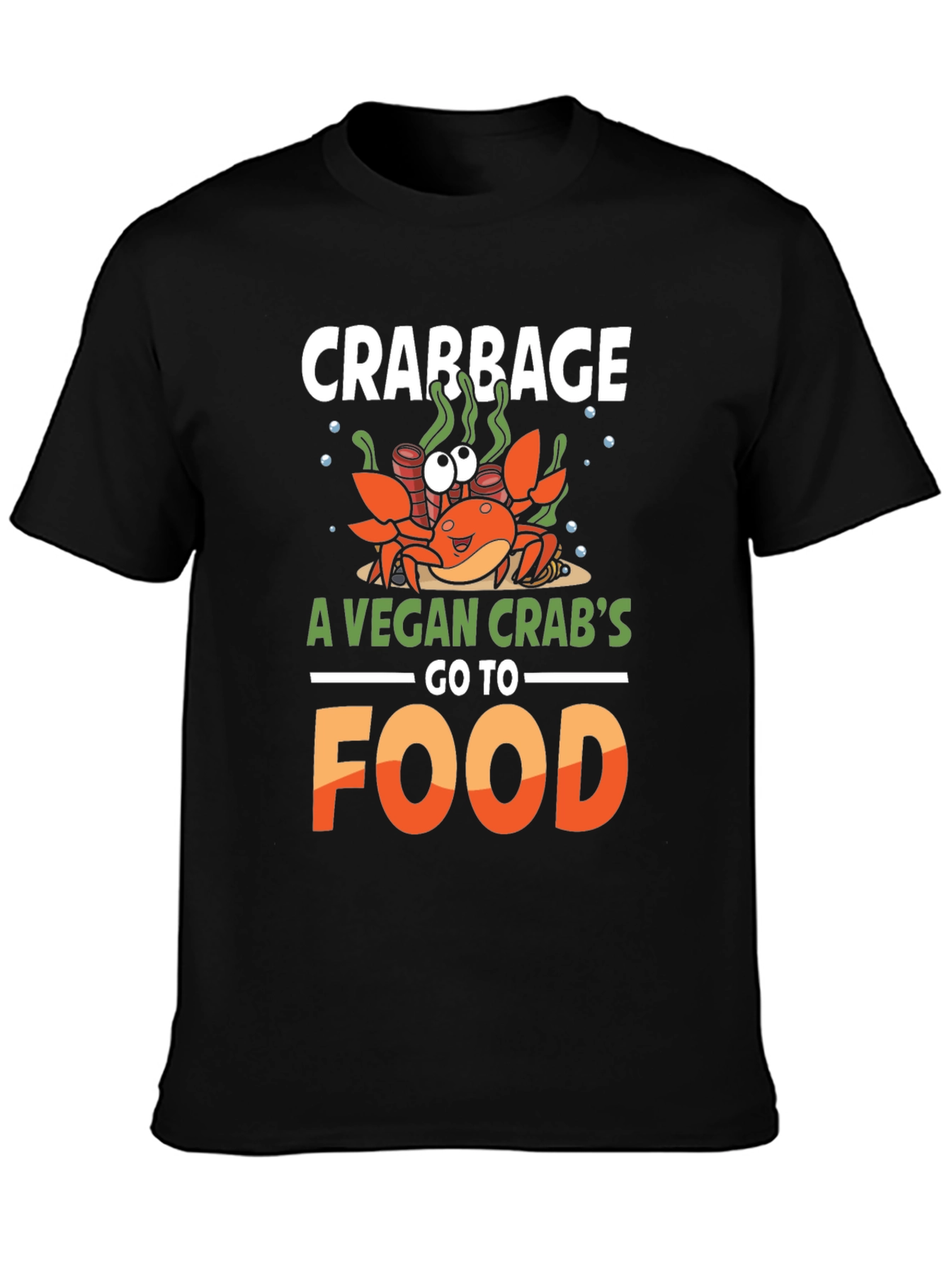 Crabbage Vegan Crabs Go-To Food Graphic T-Shirt