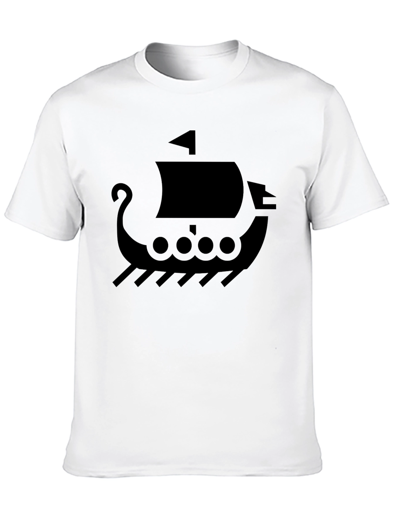 Viking Ship Graphic Tee - Black T-Shirt