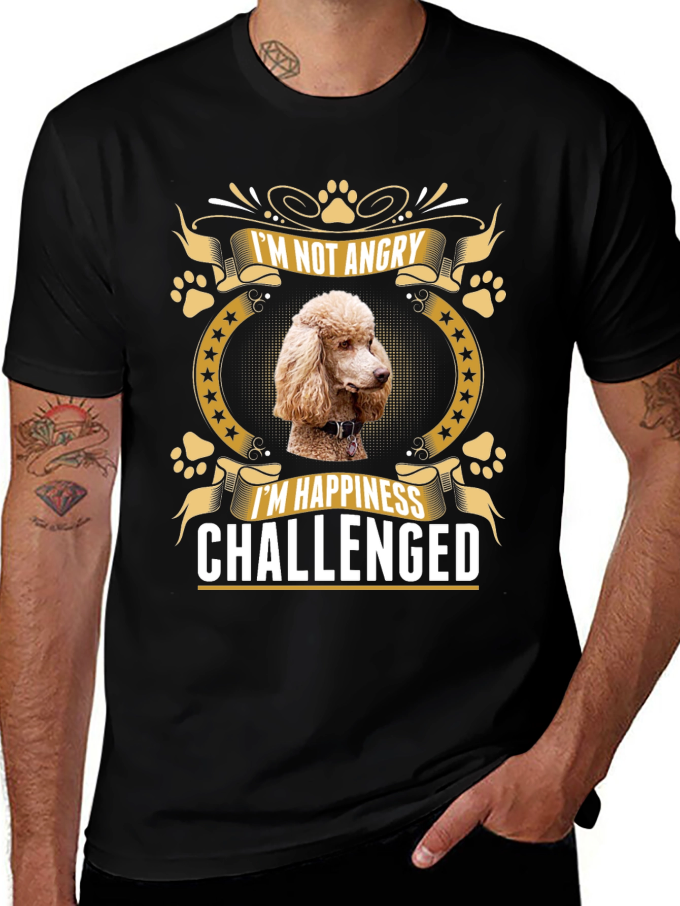 Im Not Angry Im Happiness Challenged Poodle T-Shirt