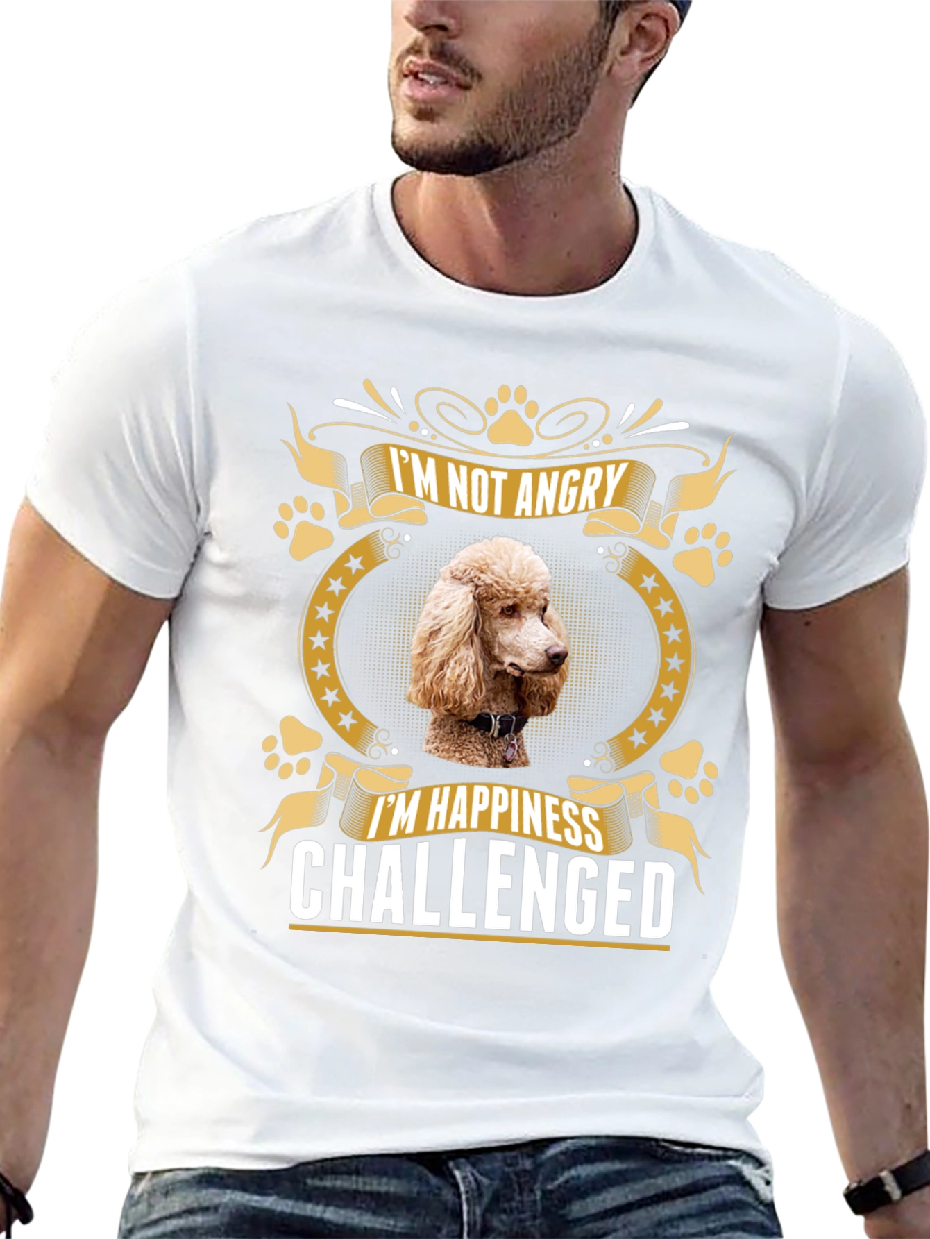 Im Not Angry Im Happiness Challenged Poodle T-Shirt