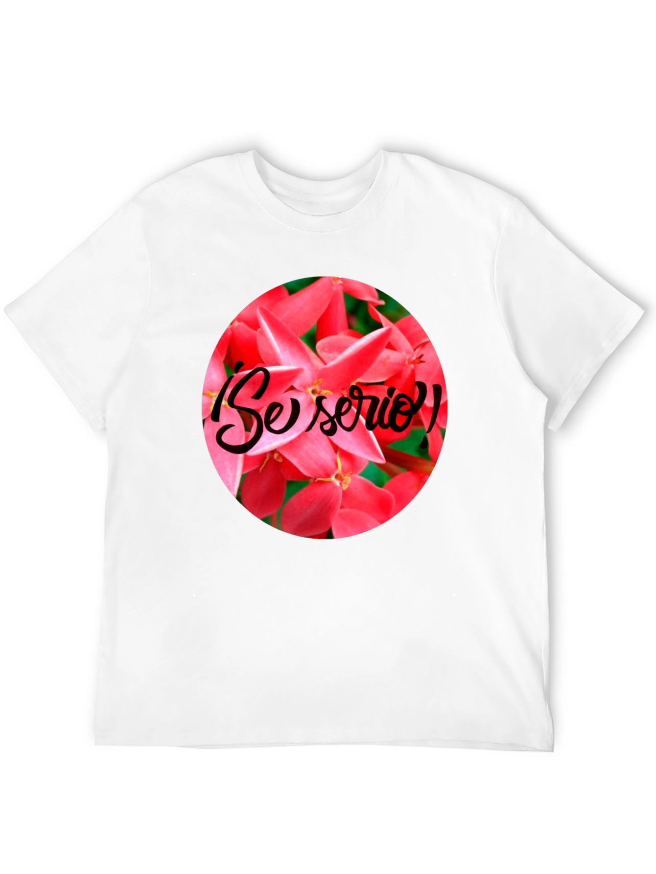 Floral Se Serio! Black T-Shirt
