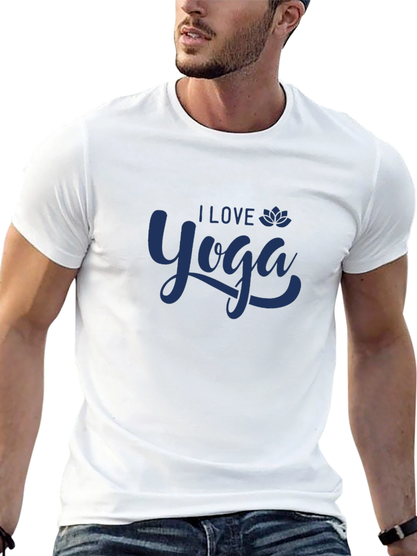 I Love Yoga Black Graphic T-Shirt