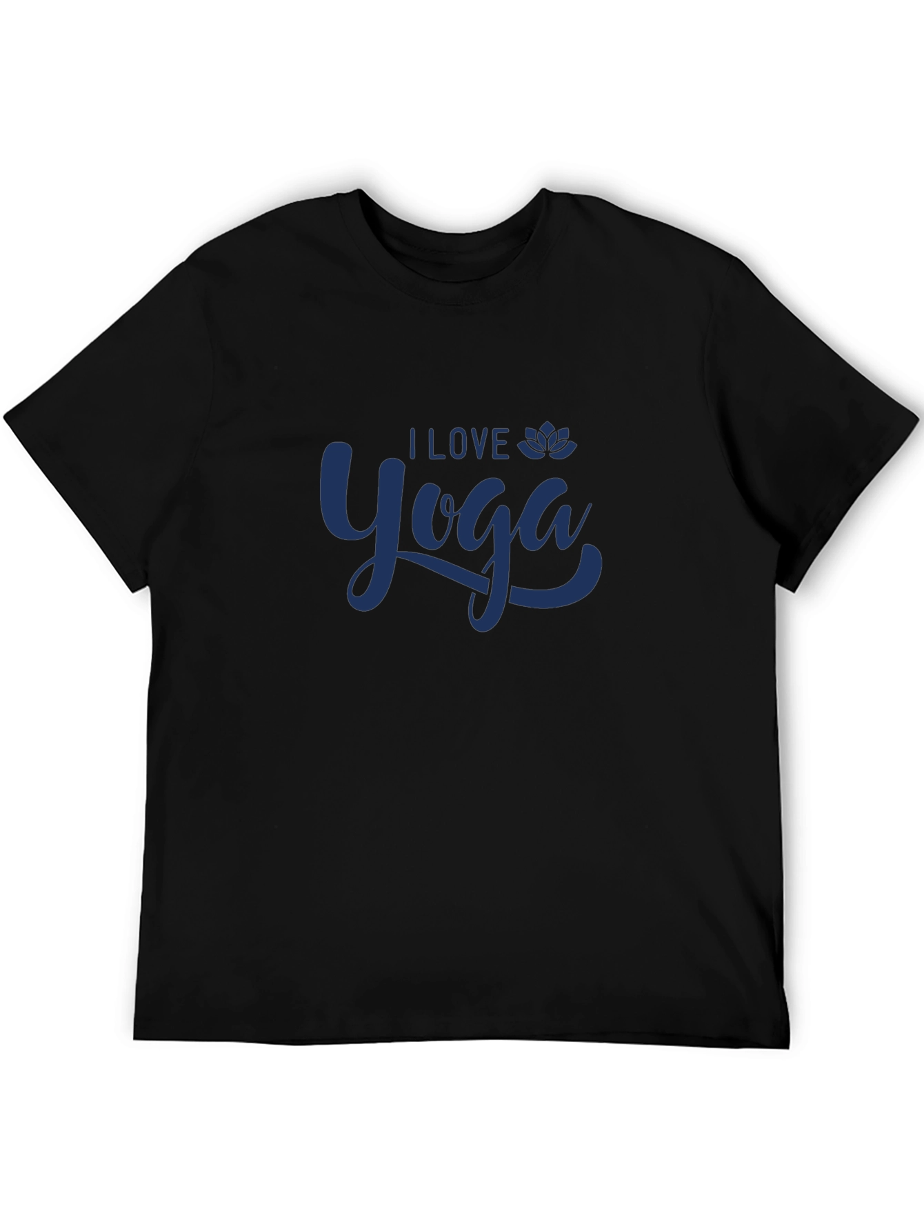 I Love Yoga Black Graphic T-Shirt