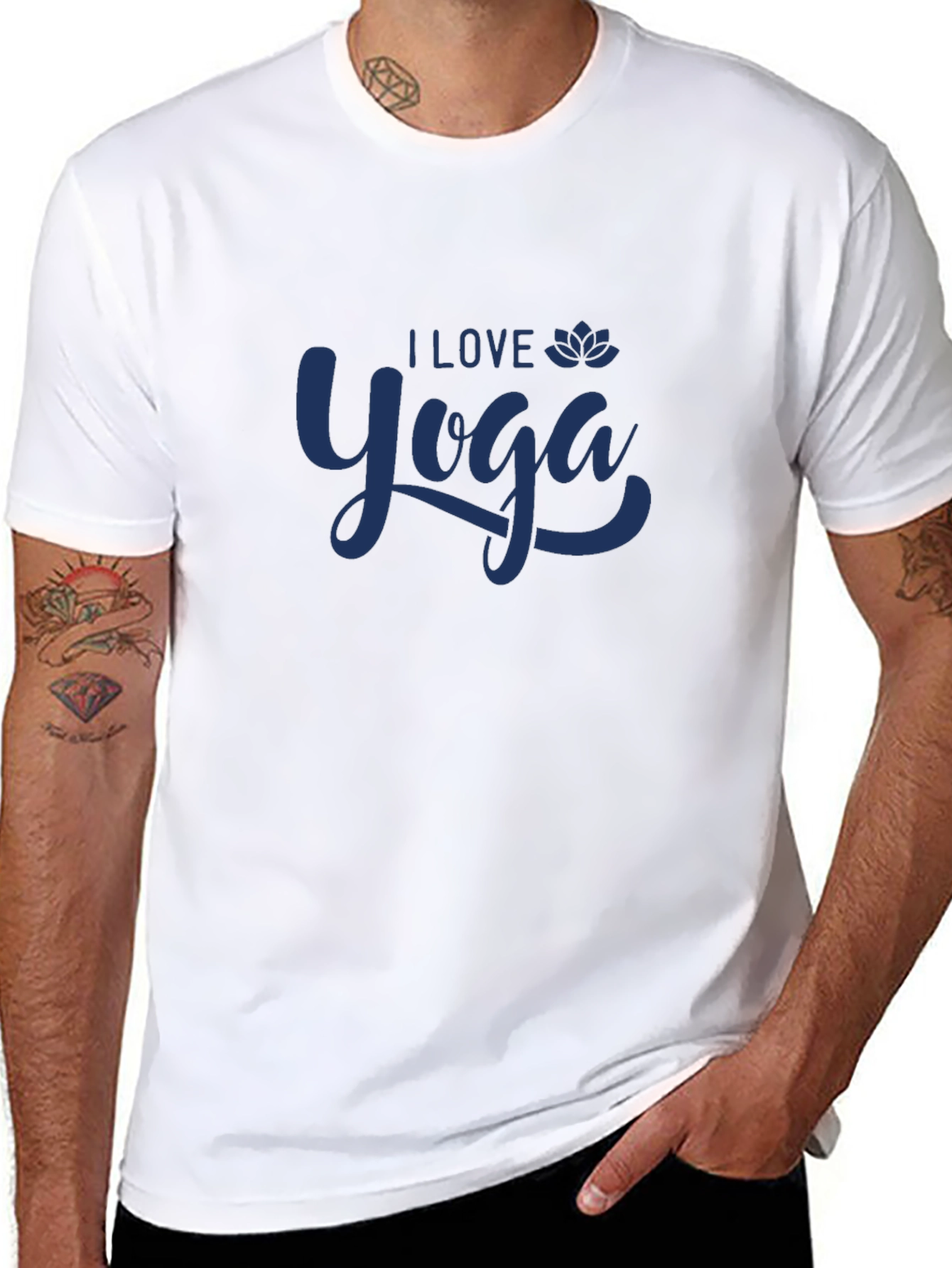 I Love Yoga Black Graphic T-Shirt