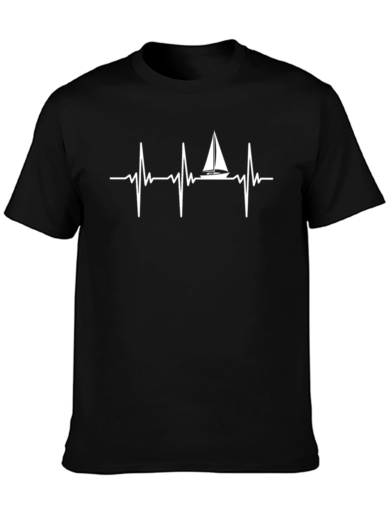 Sailboat Heartbeat T-Shirt - Boating Life Line Tee