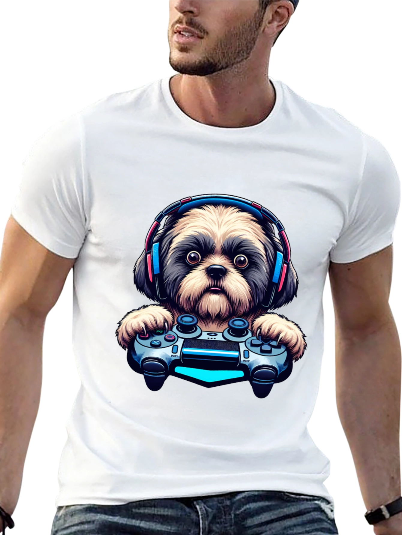 Gamer Dog T-Shirt - Playful Pet Design