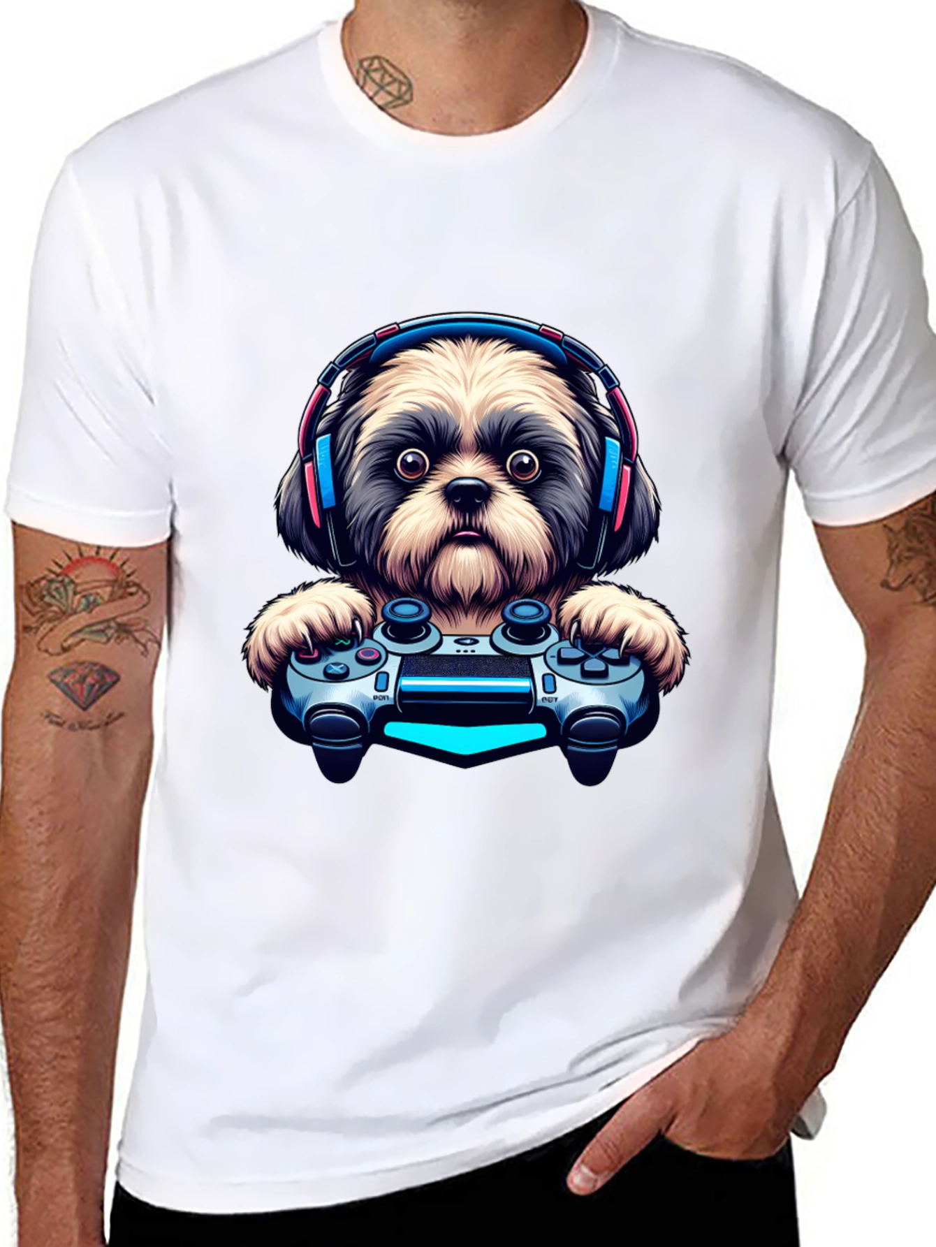 Gamer Dog T-Shirt - Playful Pet Design