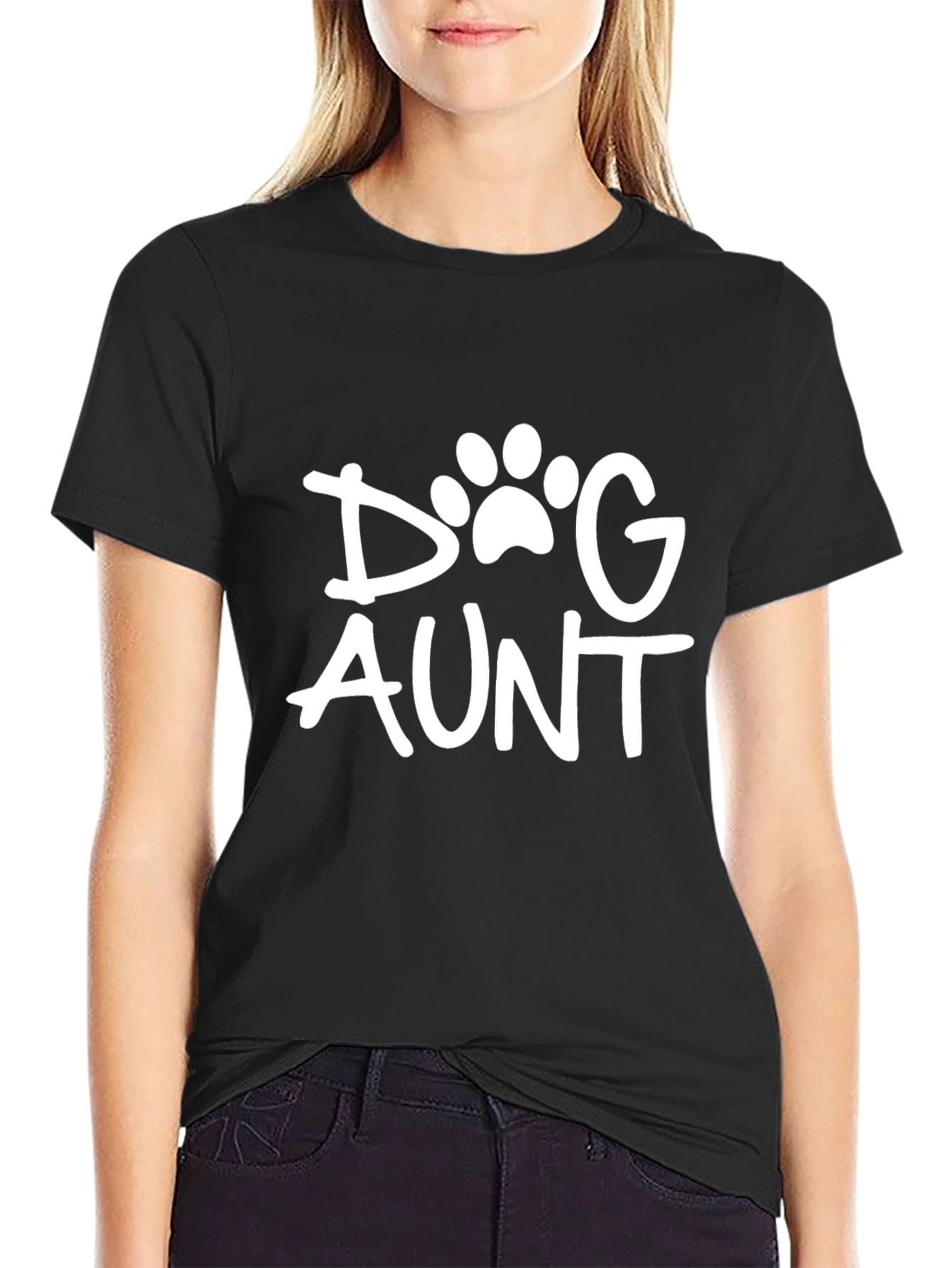 Dog Aunt T-Shirt - Black Casual Wear