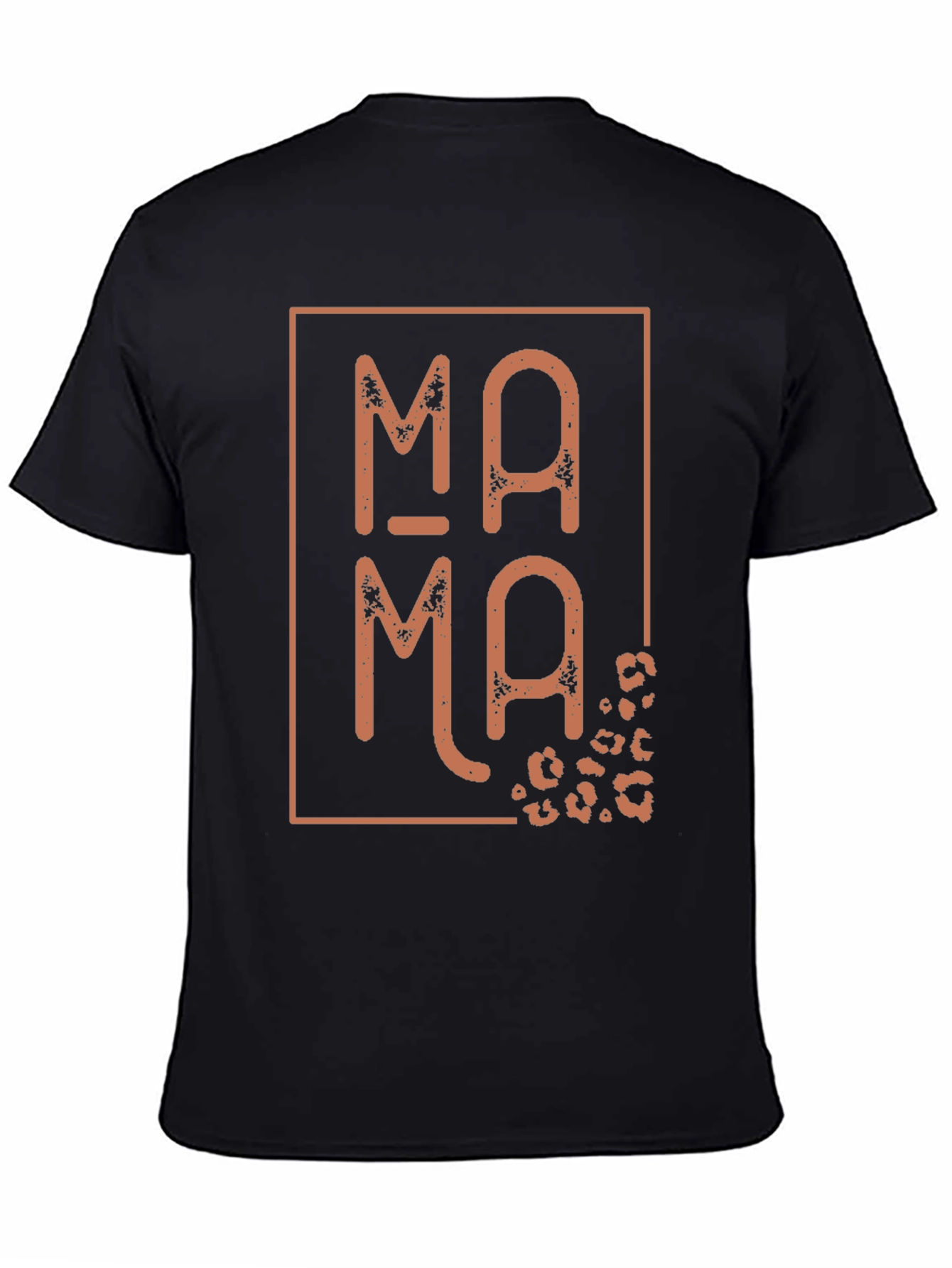 Mama Leopard Print Graphic Tee - Black