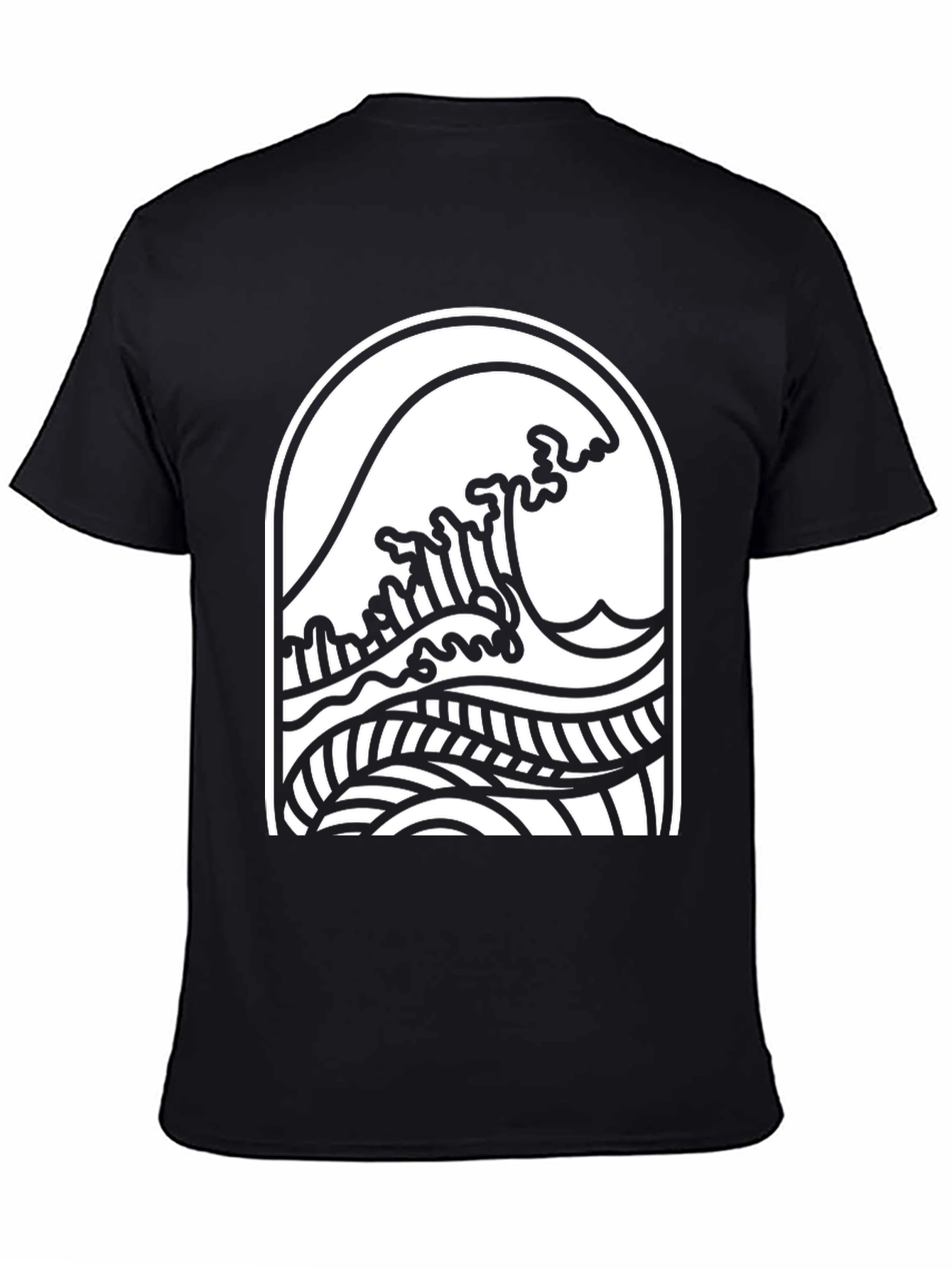 Wave Graphic Tee - Black Cotton Comfort