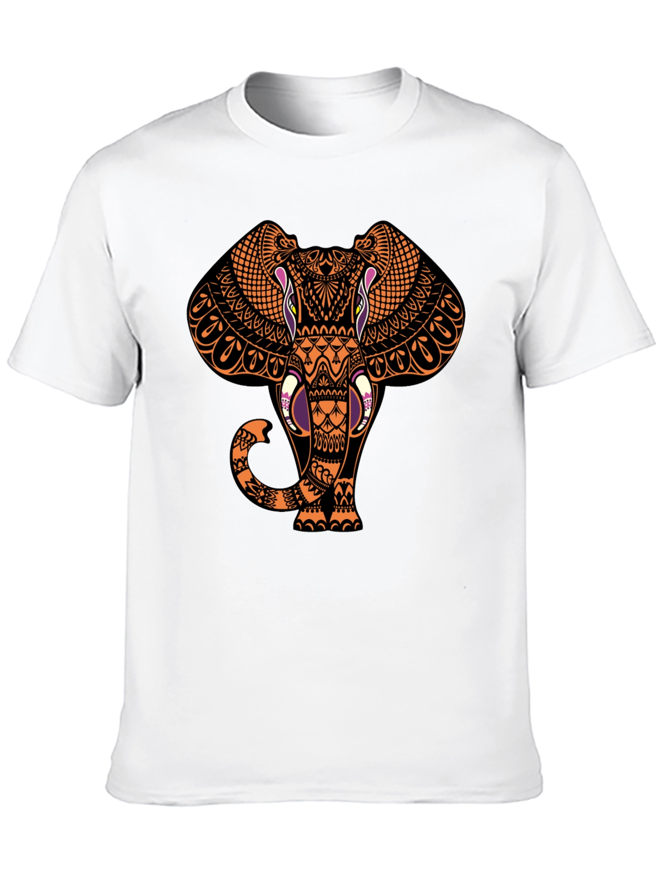 Elephant Graphic Print Black T-Shirt