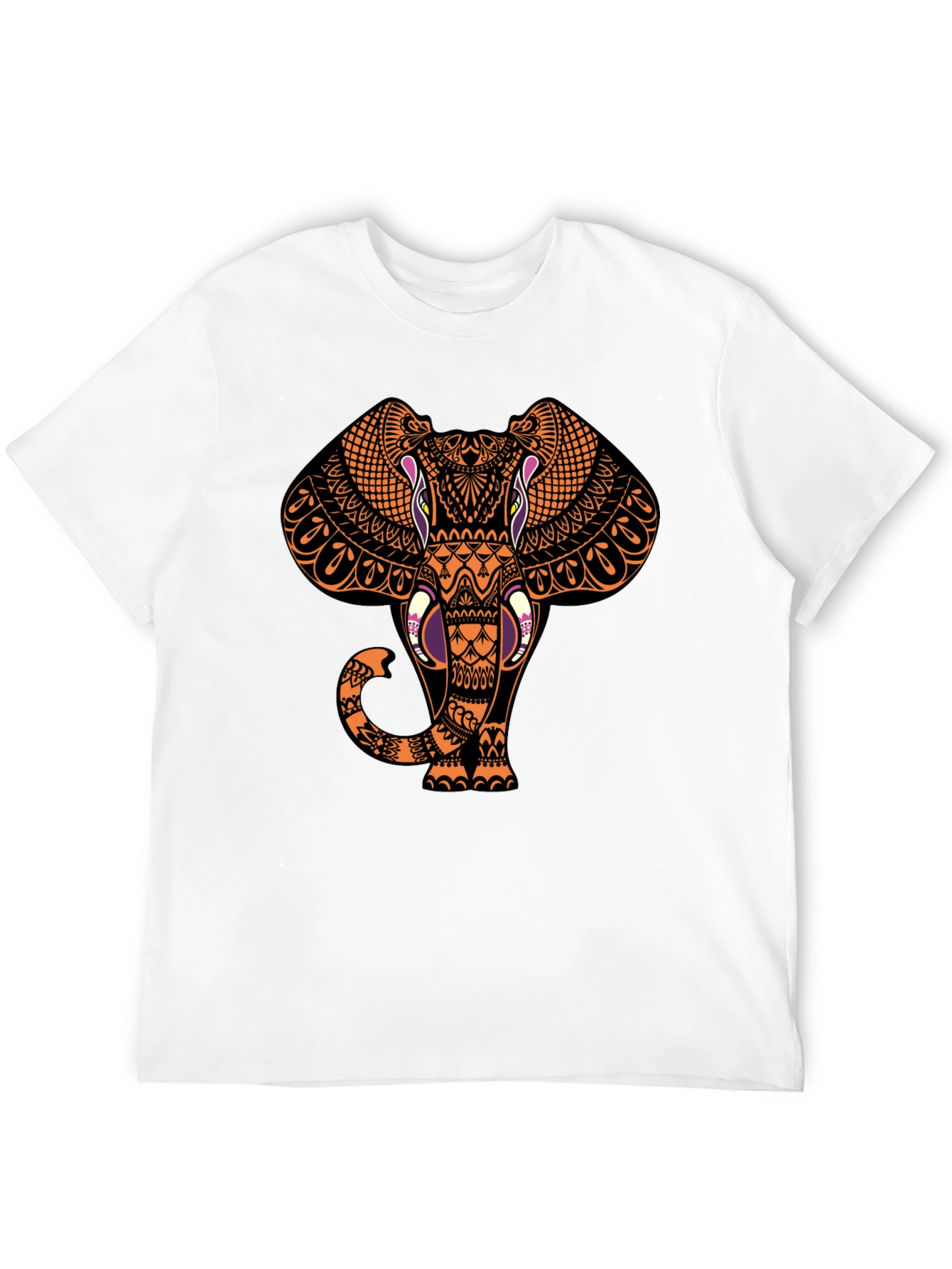 Elephant Graphic Print Black T-Shirt