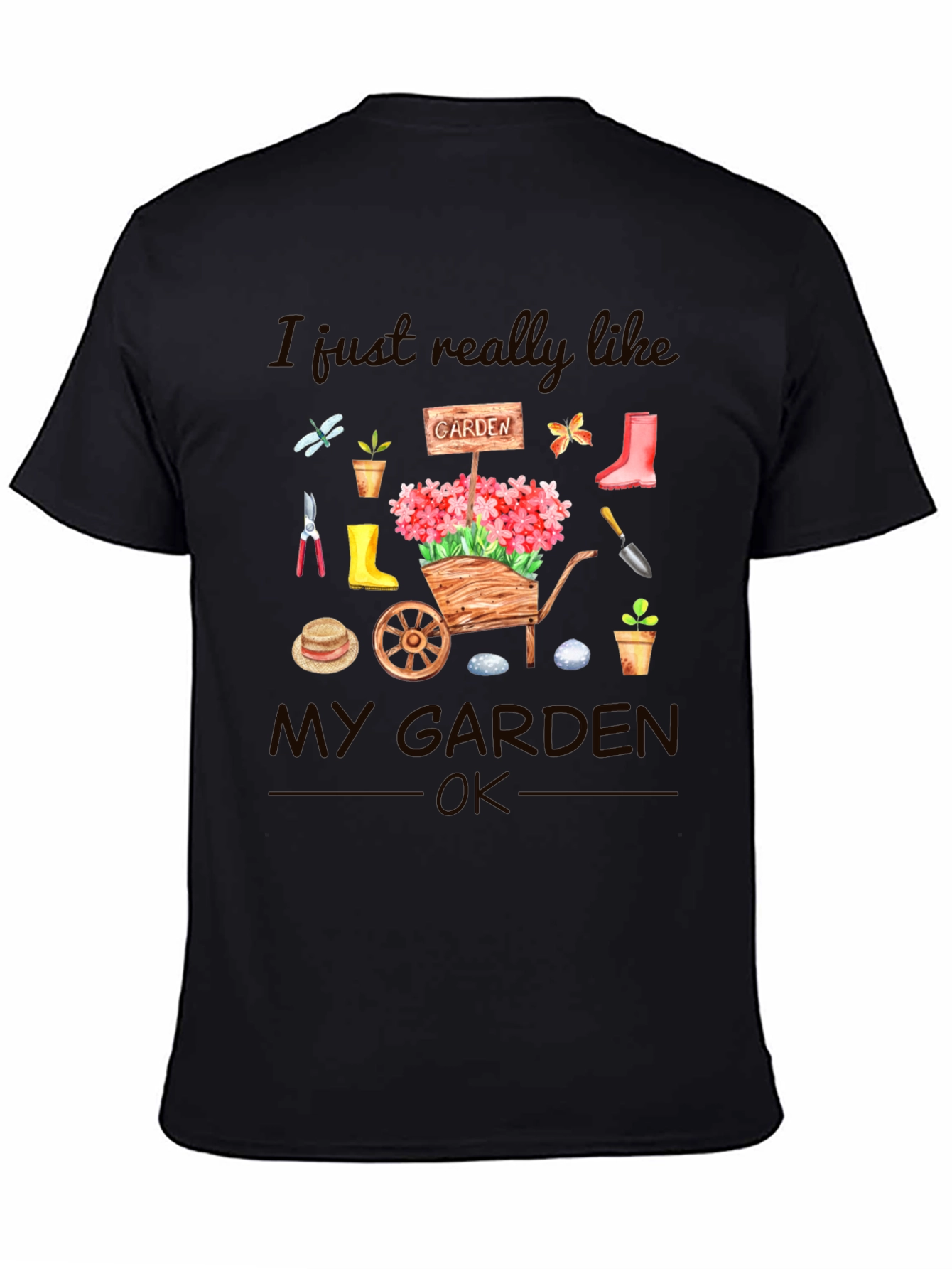 Gardening Lover T-Shirt - Garden Tools and Flowers Design