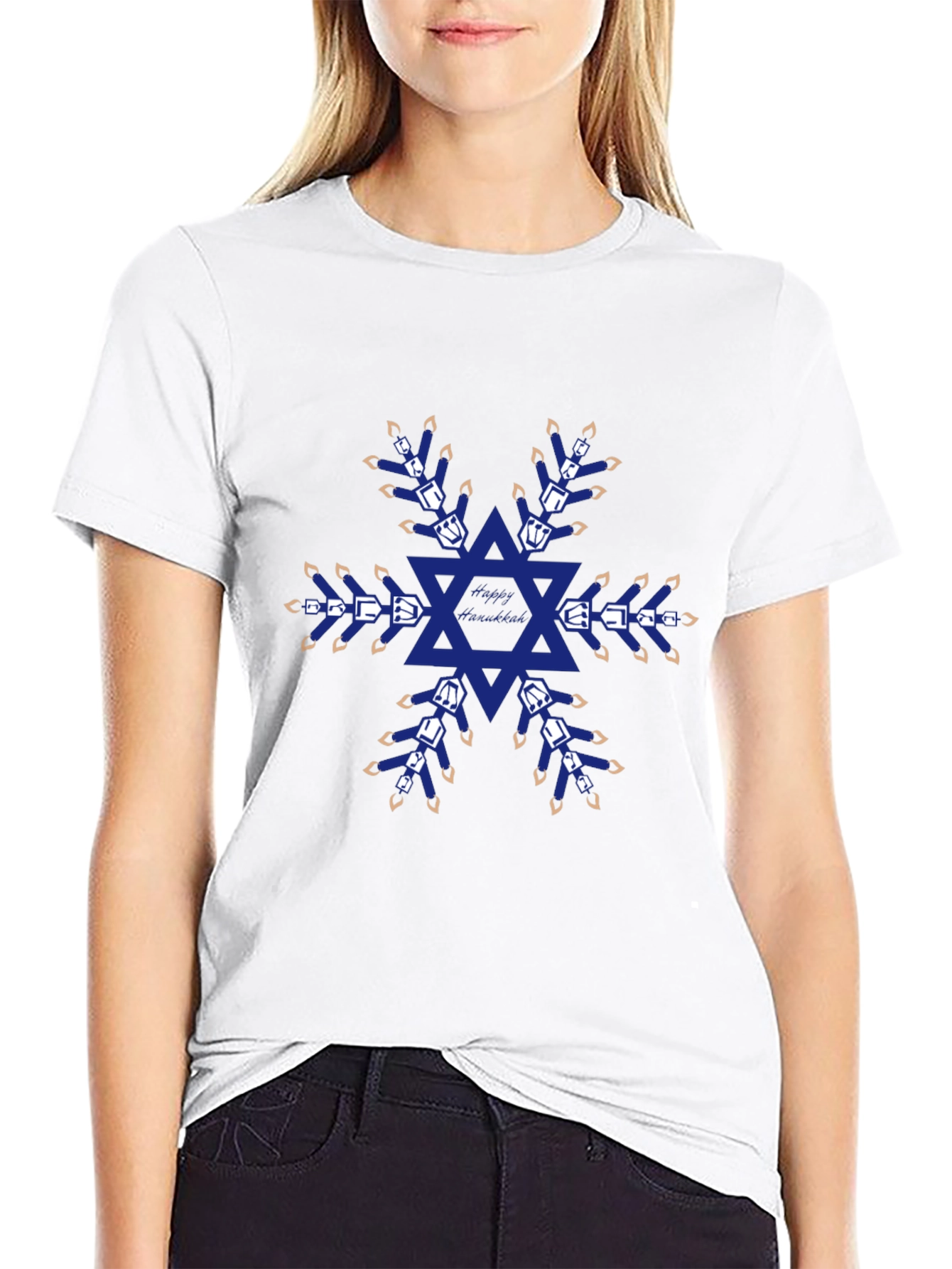Festive Hanukkah Snowflake T-Shirt