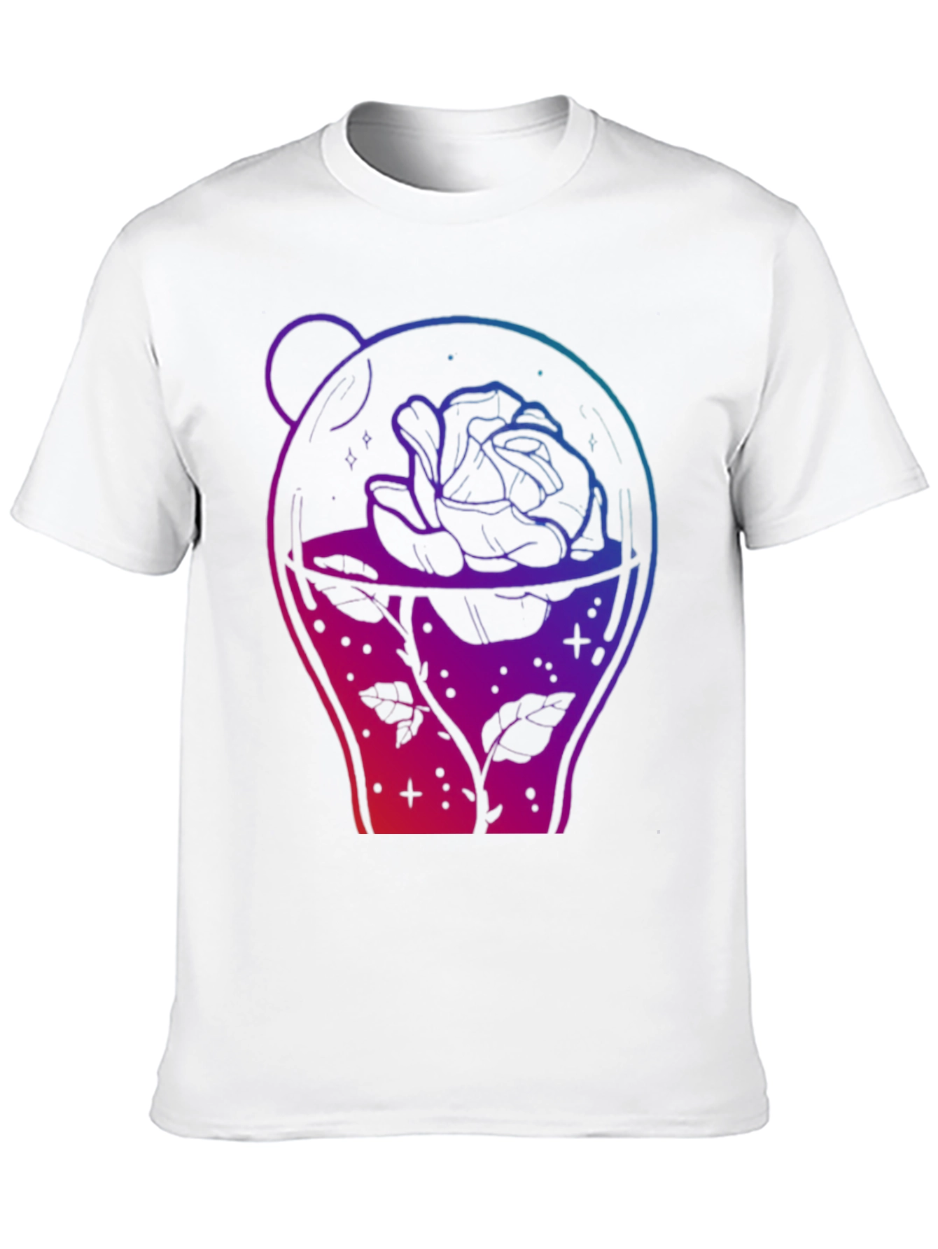 Rose in Jar Graphic Print Black T-Shirt