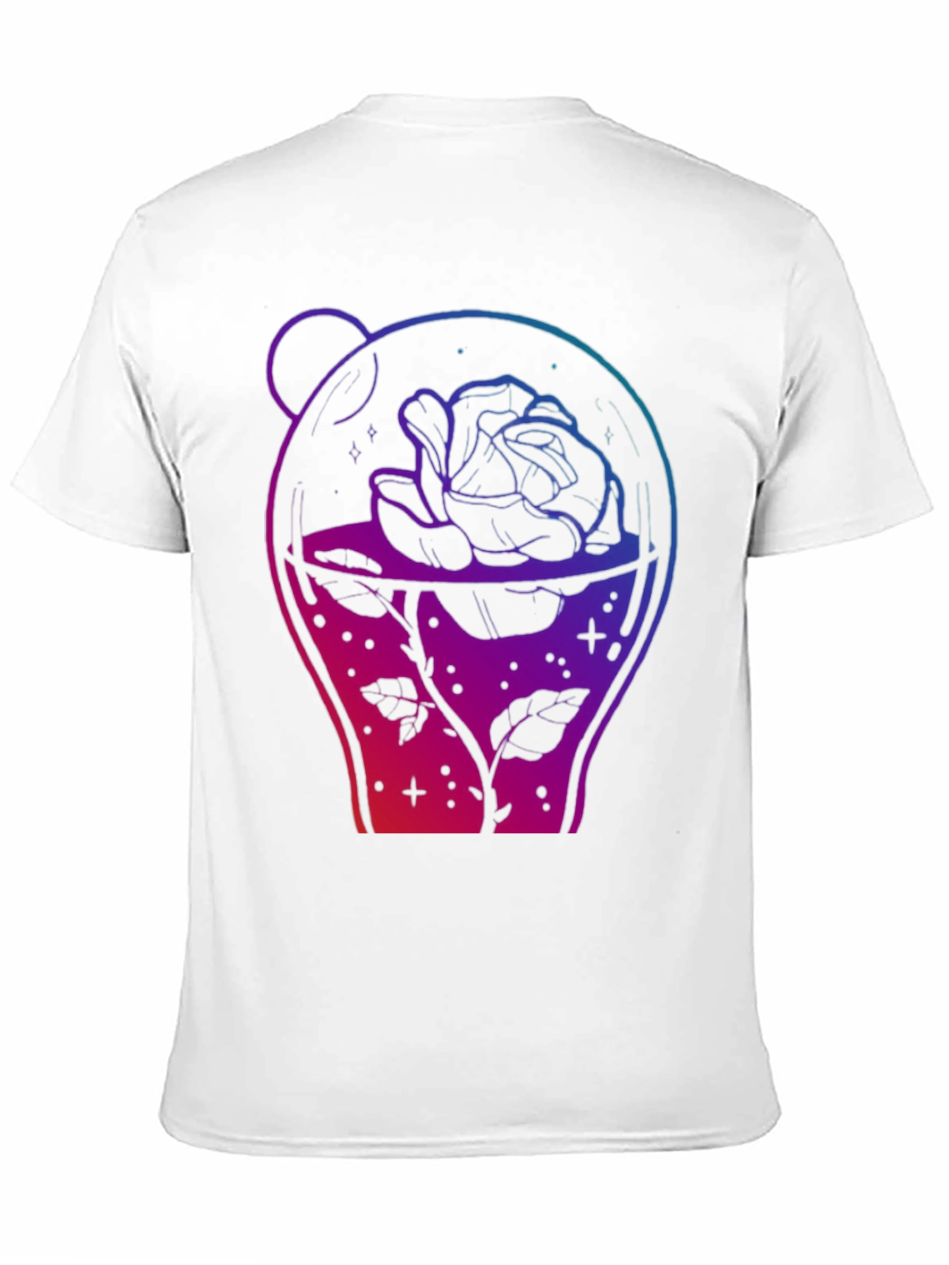 Rose in Jar Graphic Print Black T-Shirt