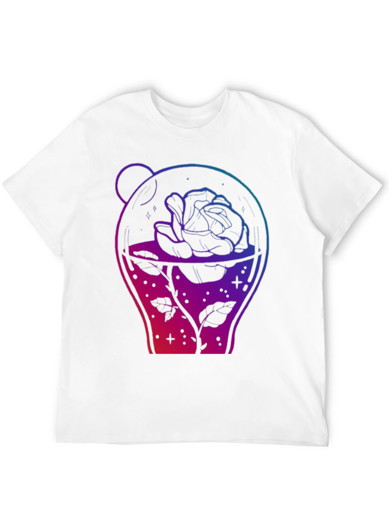 Rose in Jar Graphic Print Black T-Shirt