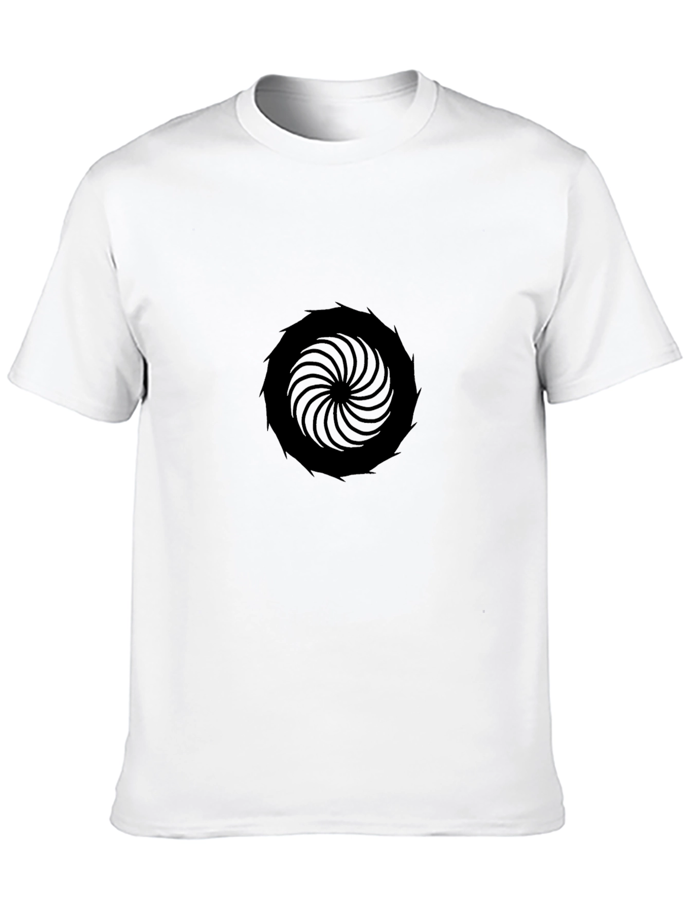 Mens Black T-Shirt with Circular Abstract Graphic