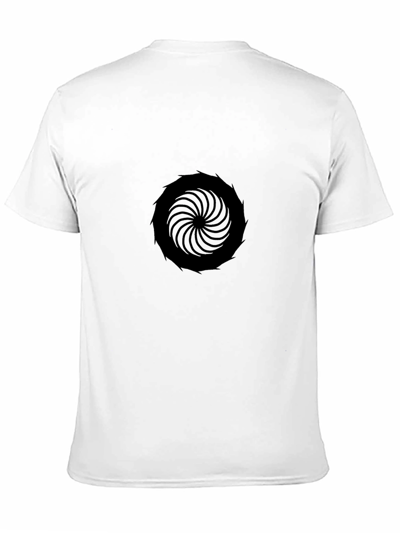 Mens Black T-Shirt with Circular Abstract Graphic