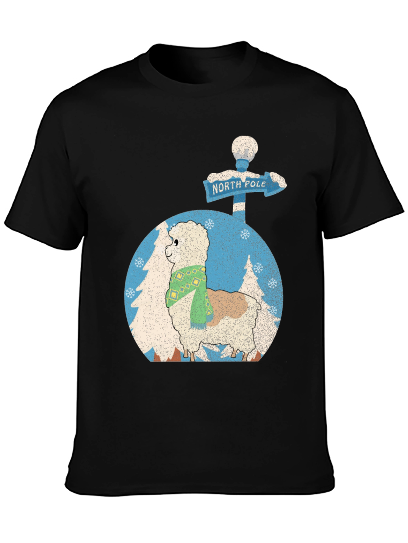 Alpaca North Pole Christmas Tee