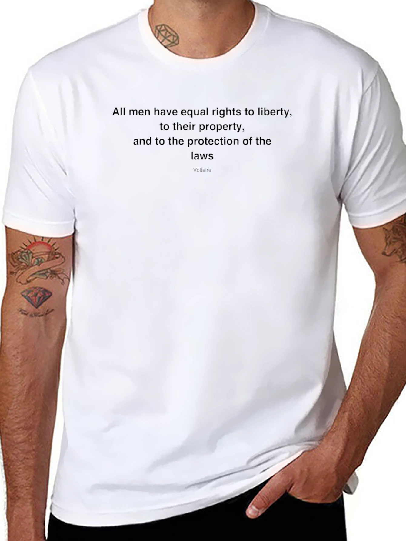 Voltaire Quote T-Shirt - Equal Rights Liberty Protection