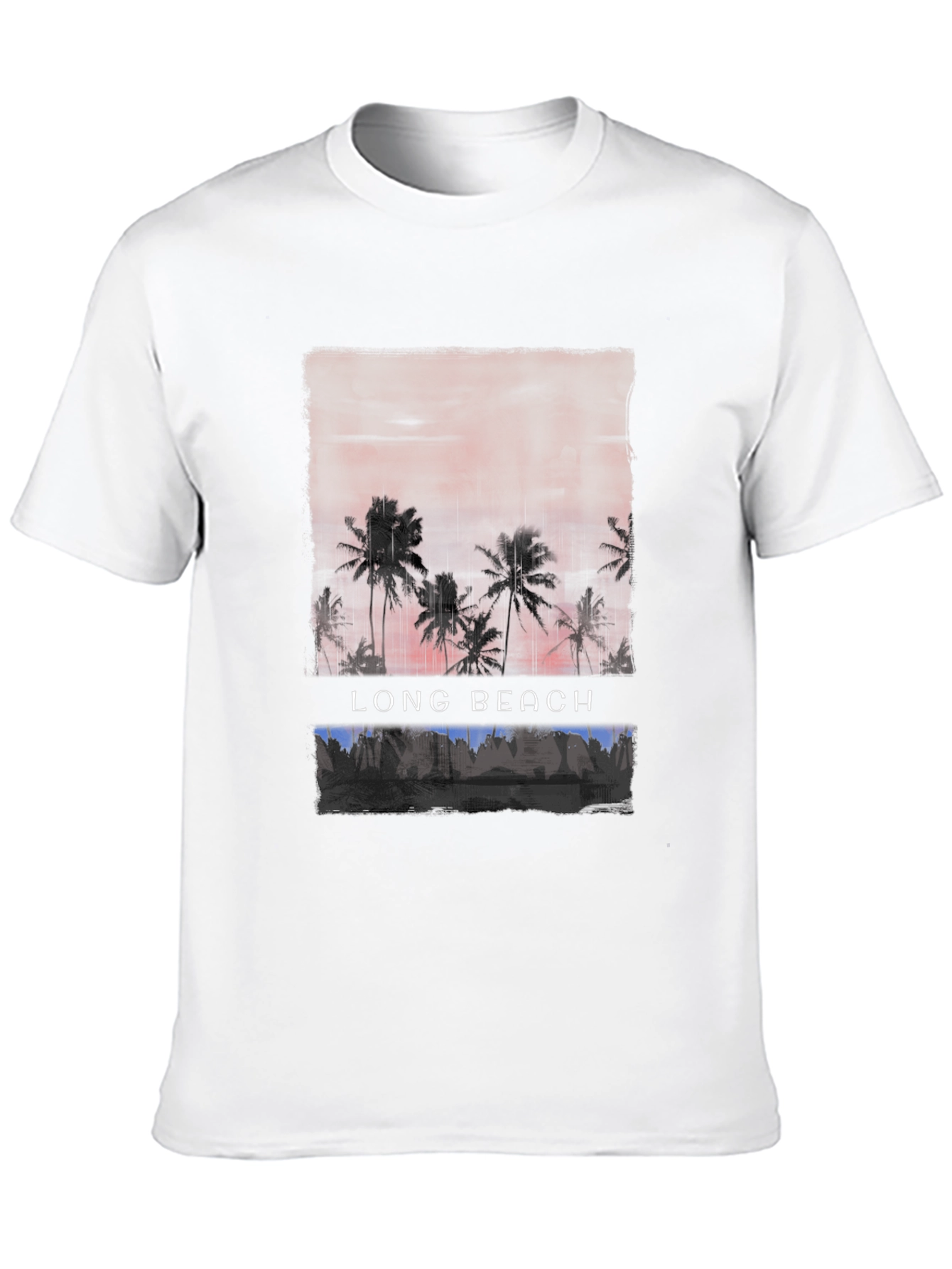 Long Beach Palm Tee - Sunset Graphic T-Shirt