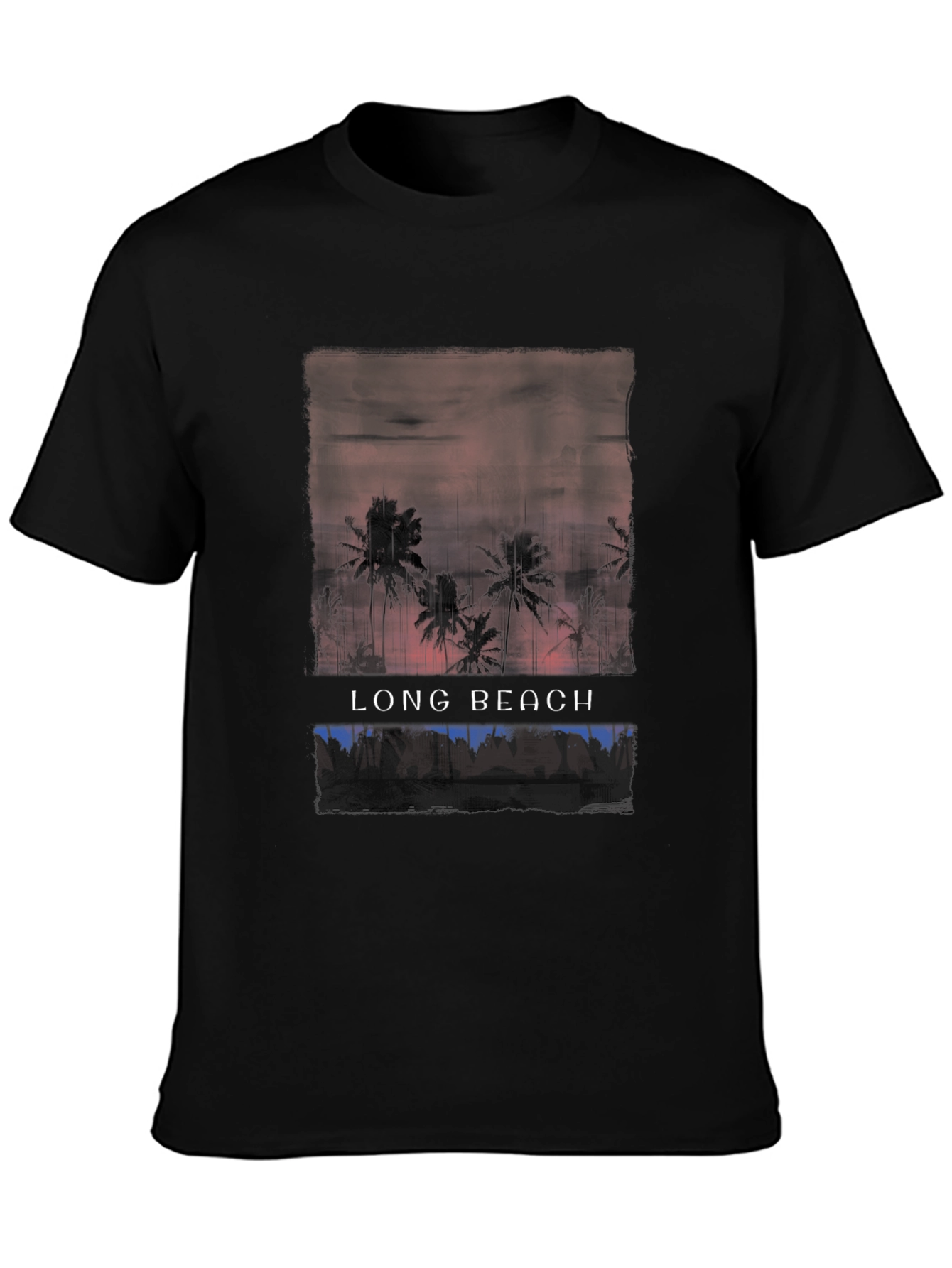 Long Beach Palm Tee - Sunset Graphic T-Shirt