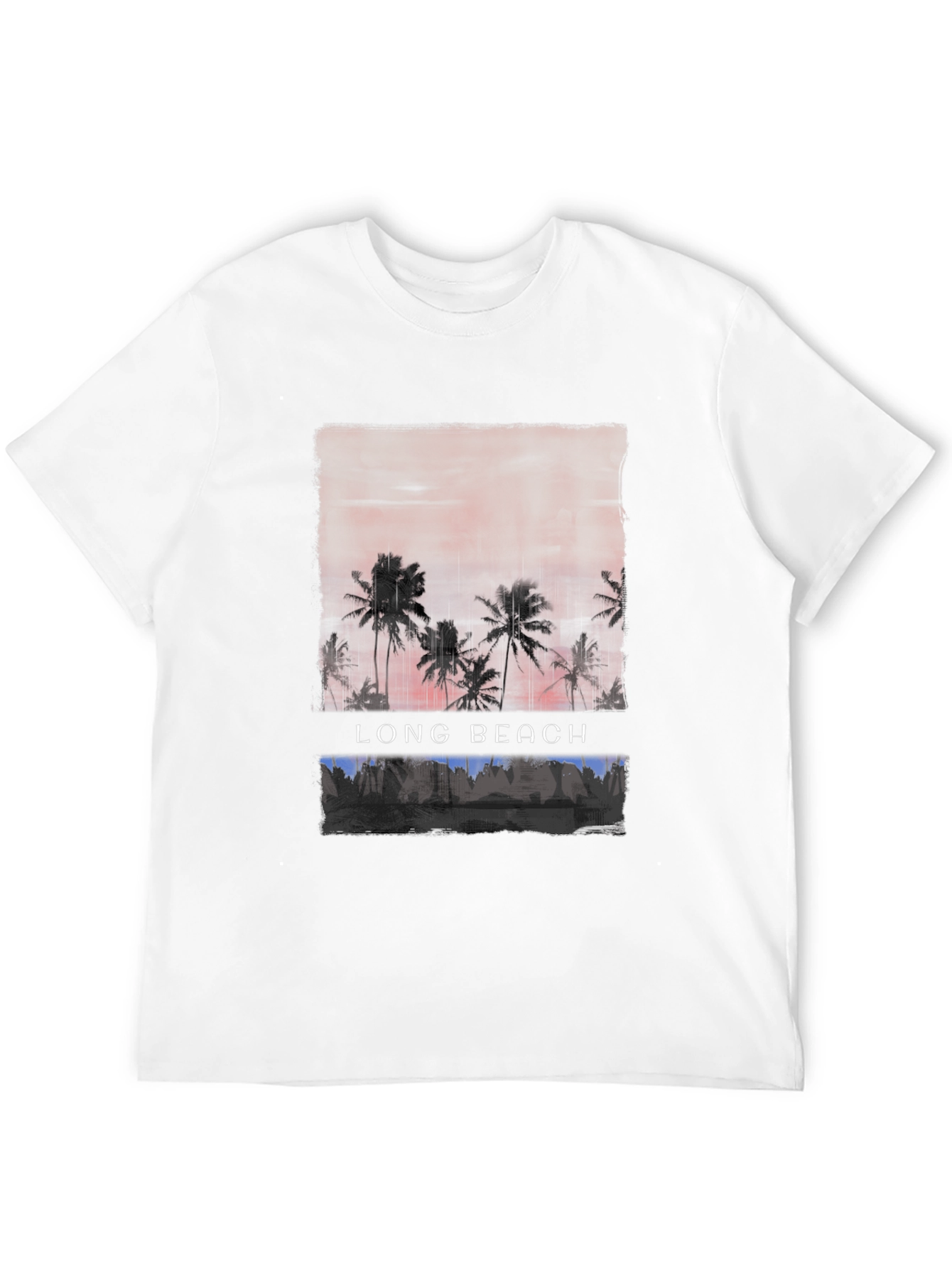 Long Beach Palm Tee - Sunset Graphic T-Shirt