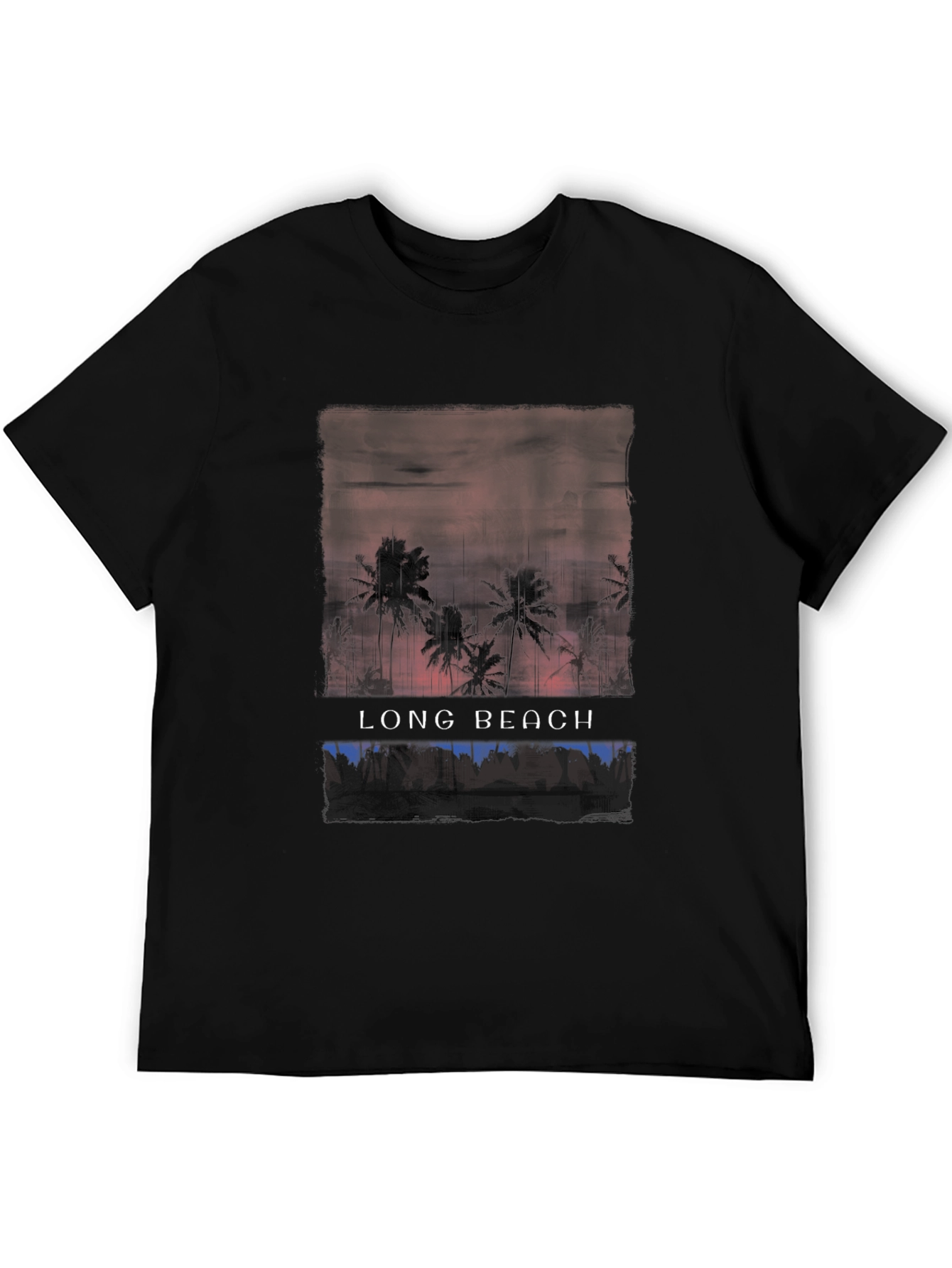 Long Beach Palm Tee - Sunset Graphic T-Shirt