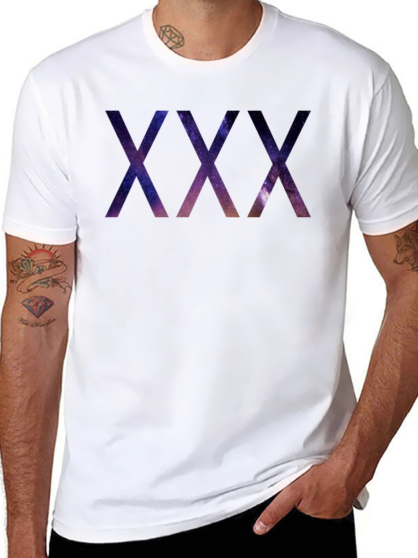 XXX Graphic T-Shirt - Galaxy Print Mens Tee