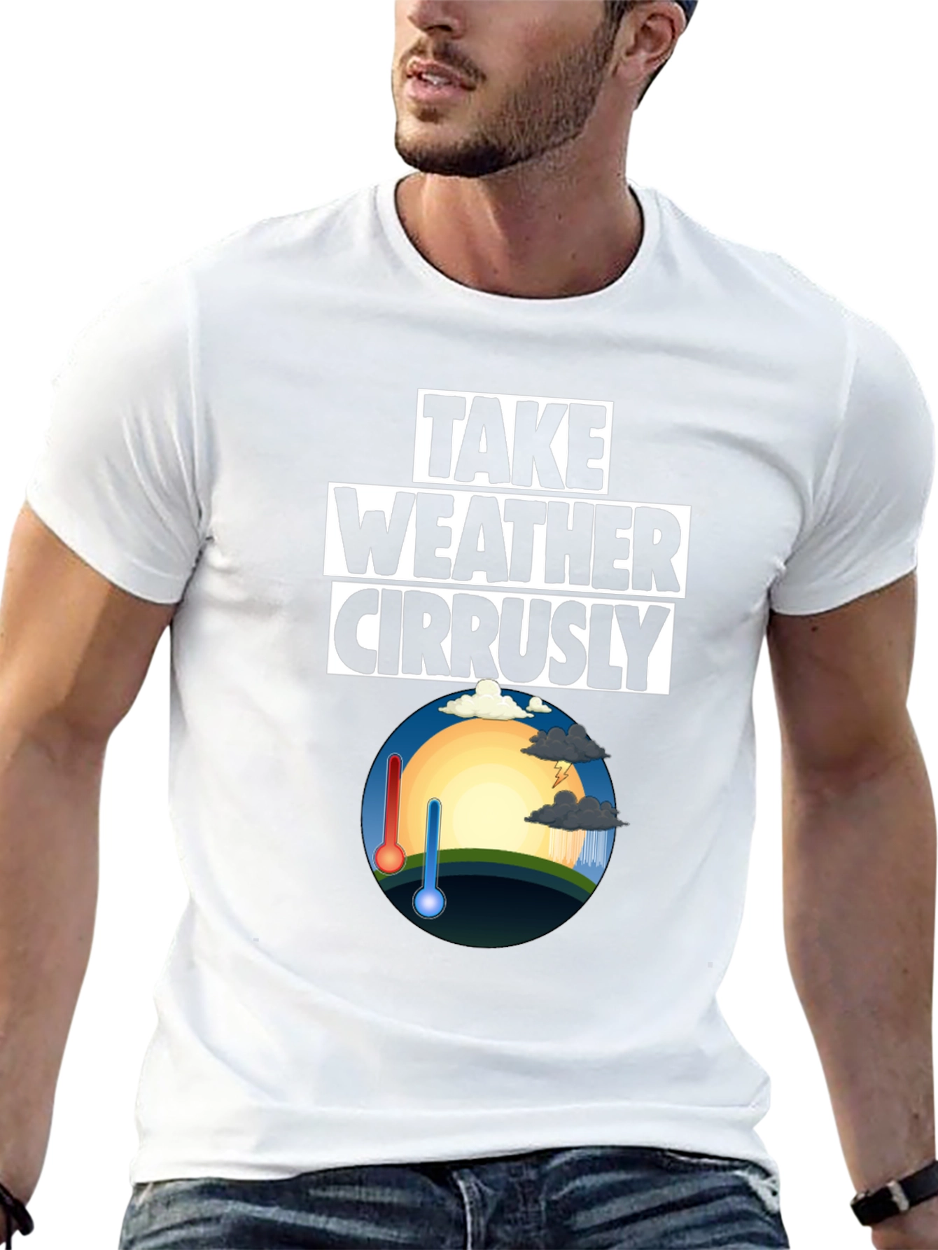 Weather Pun T-Shirt - Take Weather Cirrusly Black Tee