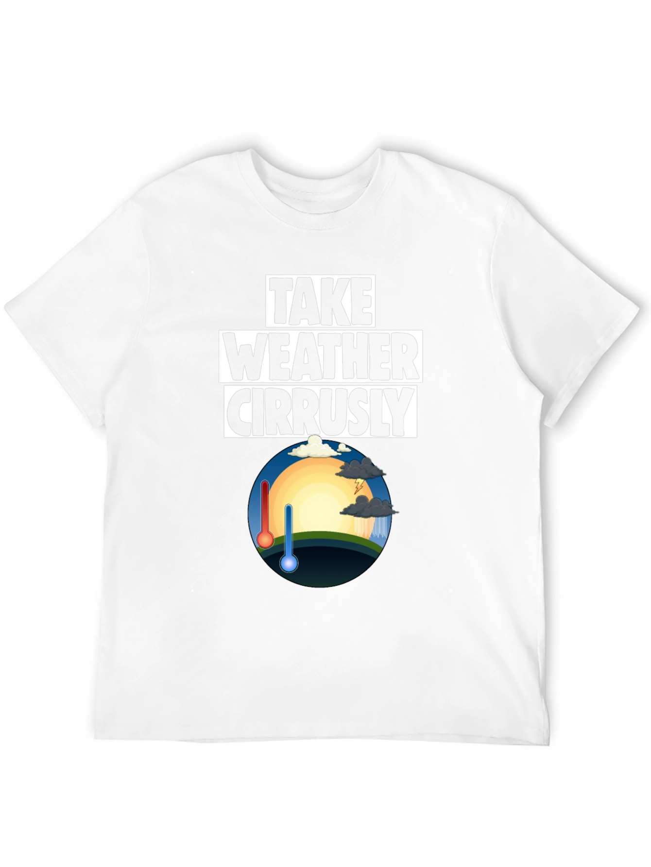 Weather Pun T-Shirt - Take Weather Cirrusly Black Tee