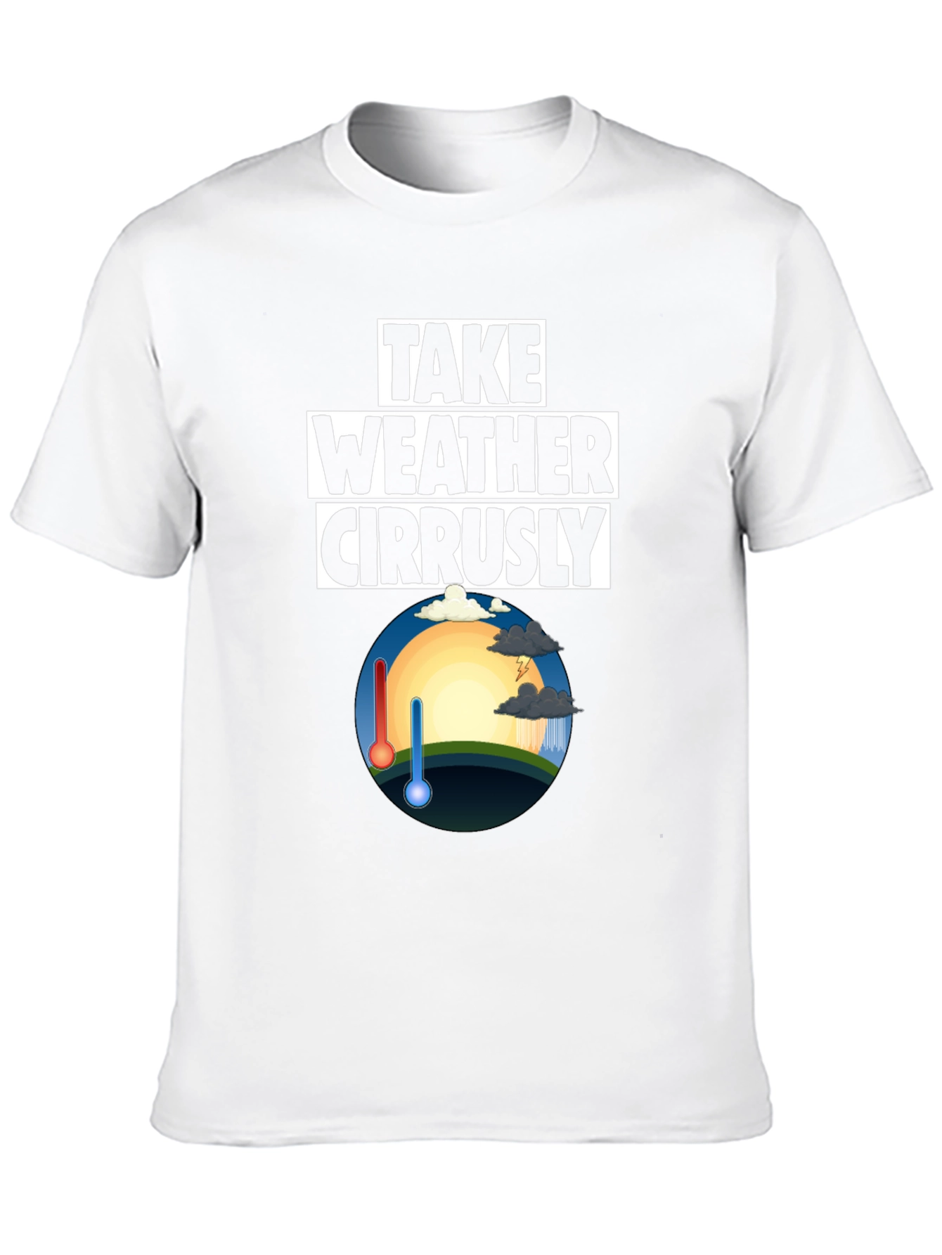 Weather Pun T-Shirt - Take Weather Cirrusly Black Tee