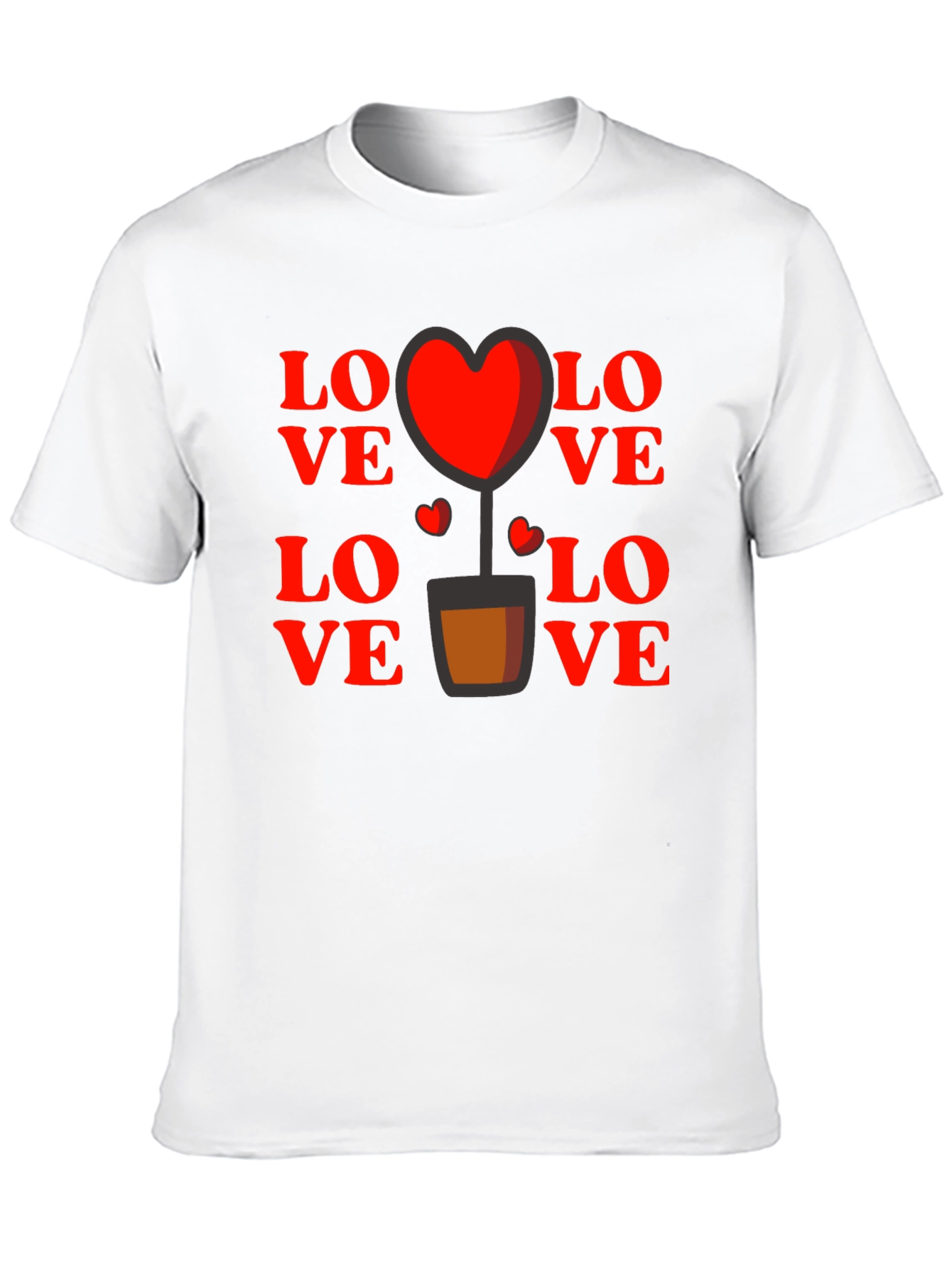 Love Heart Plant Graphic Tee - Black