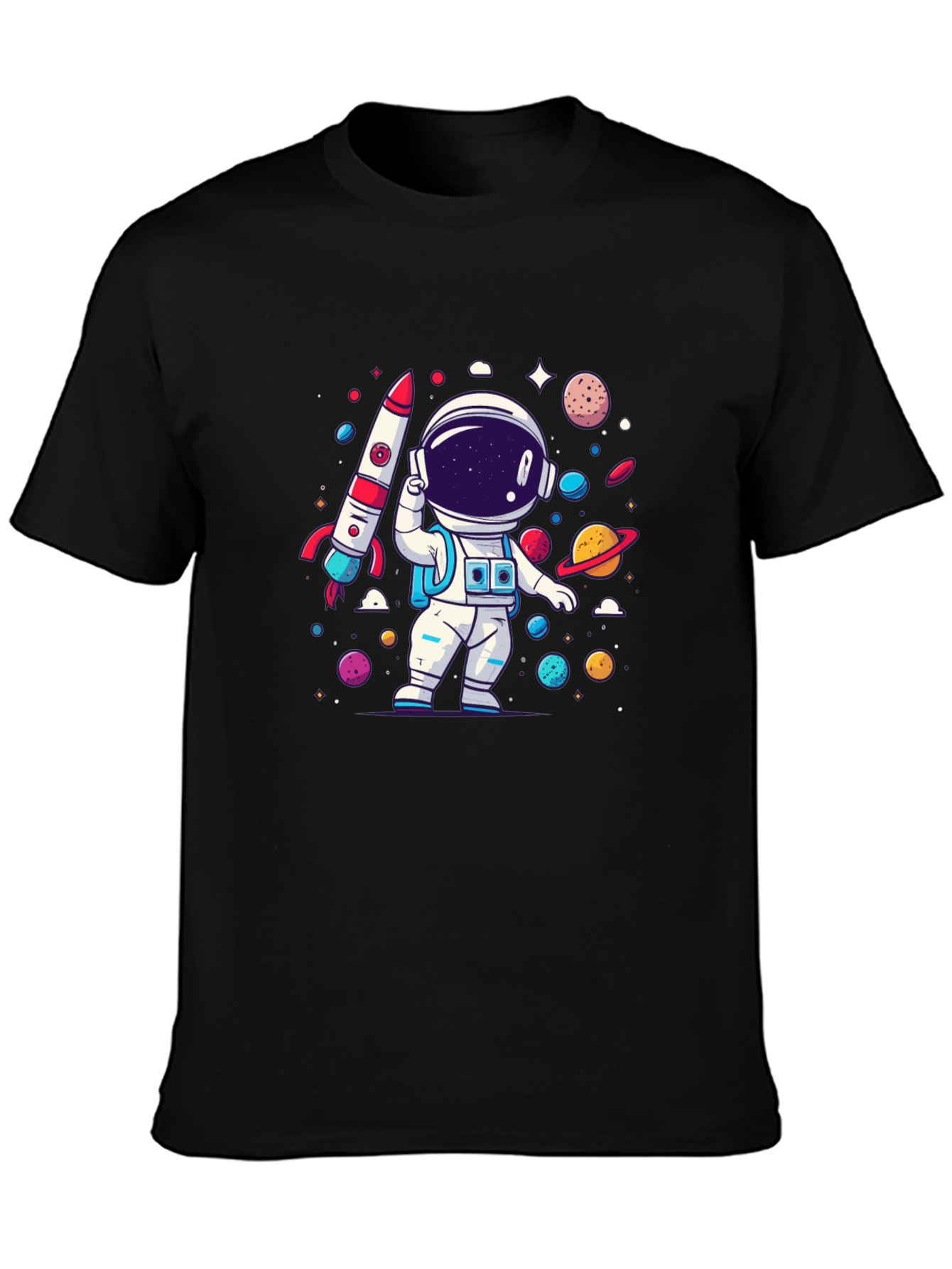 Astronaut Cartoon Graphic T-Shirt