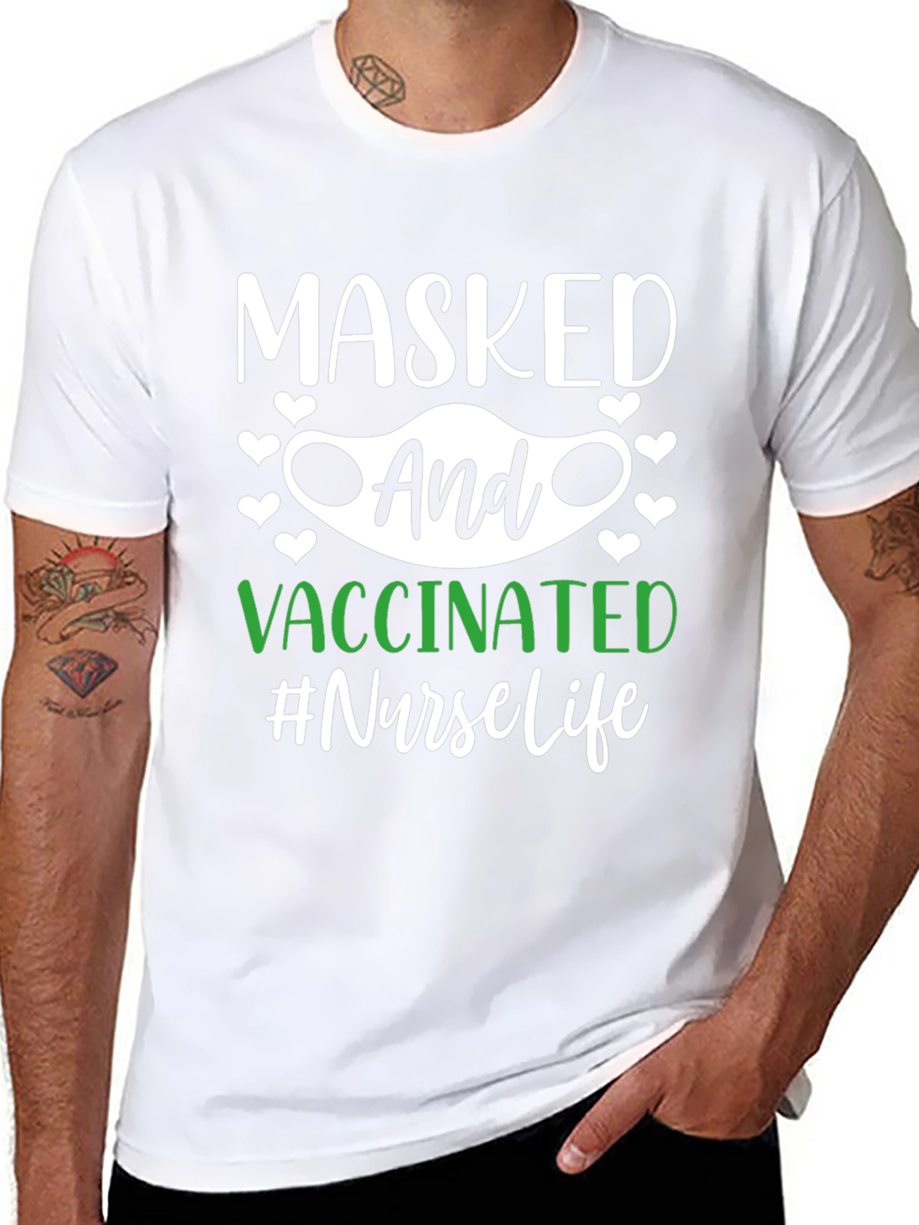 Masked and Vaccinated Nurse Life T-Shirt