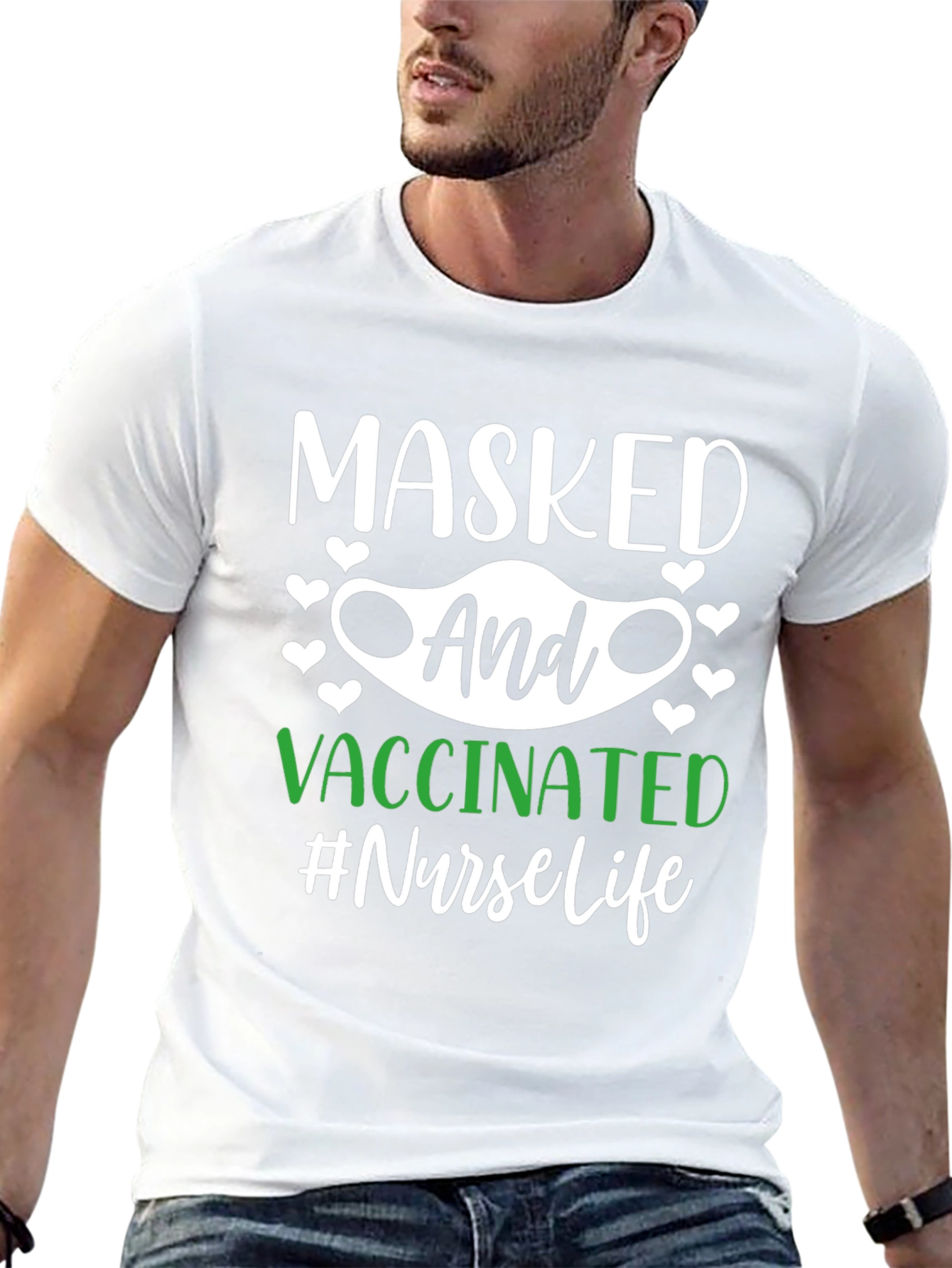Masked and Vaccinated Nurse Life T-Shirt