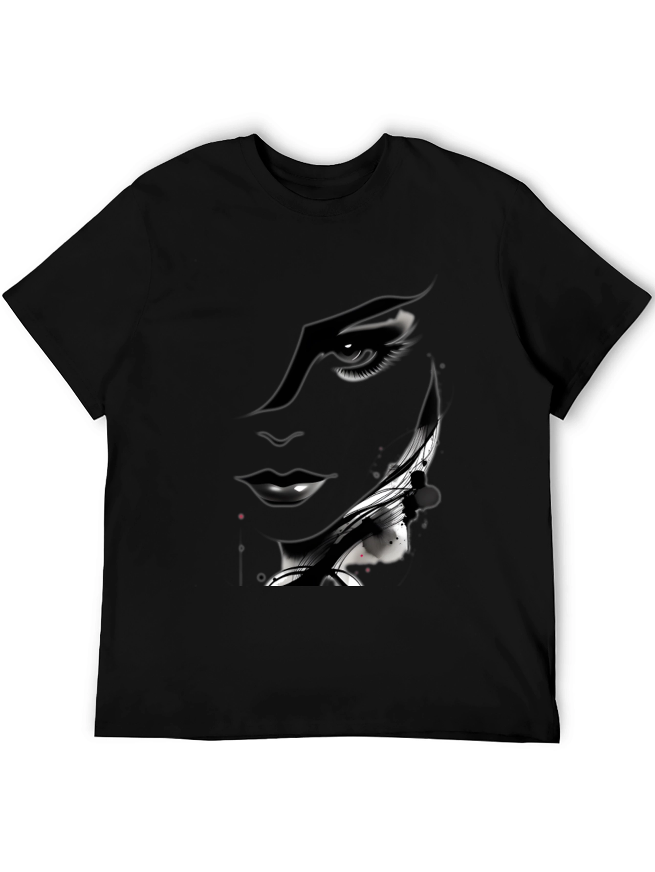Monochrome Artistic Womans Face Graphic Tee