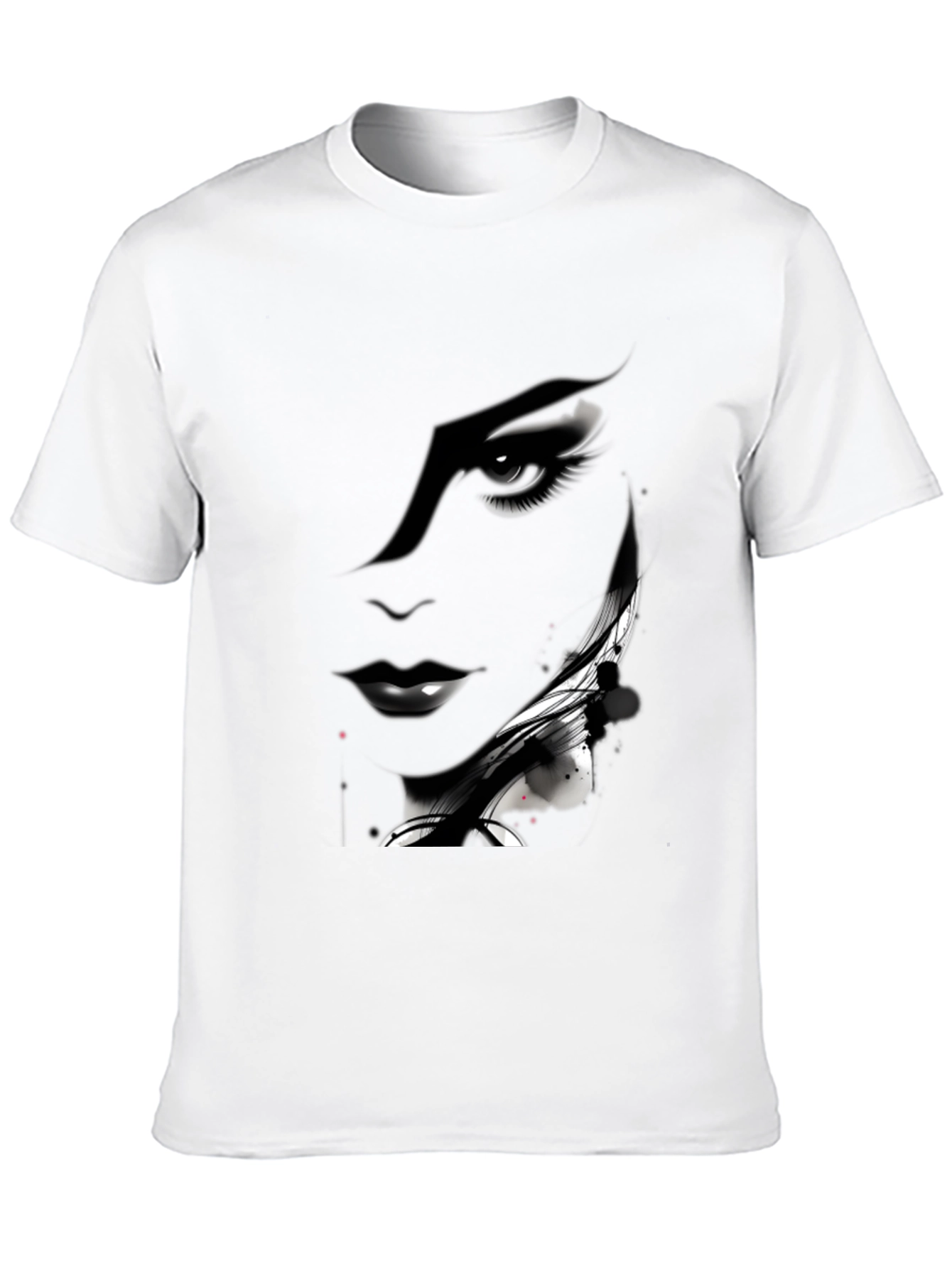 Monochrome Artistic Womans Face Graphic Tee
