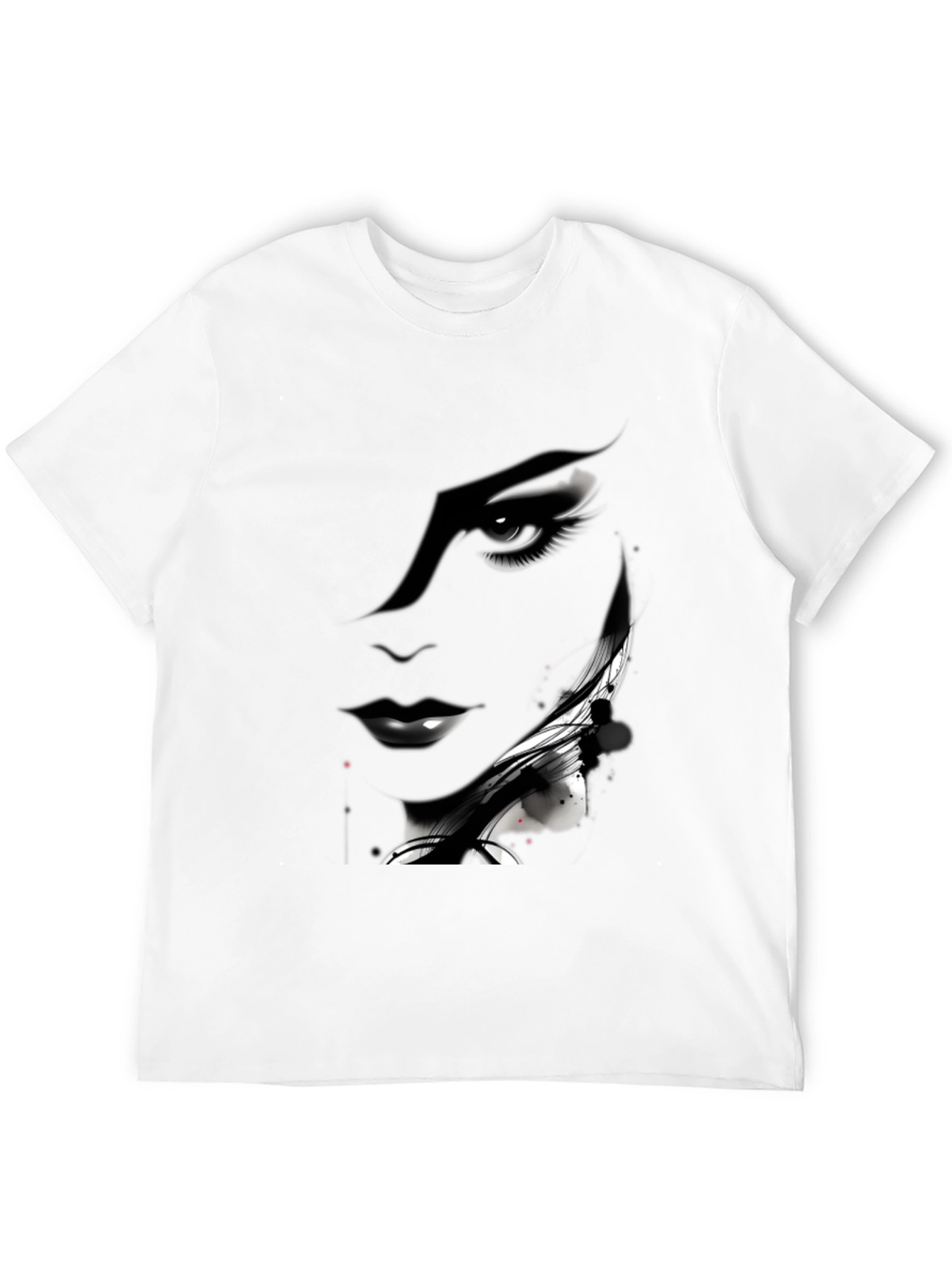 Monochrome Artistic Womans Face Graphic Tee