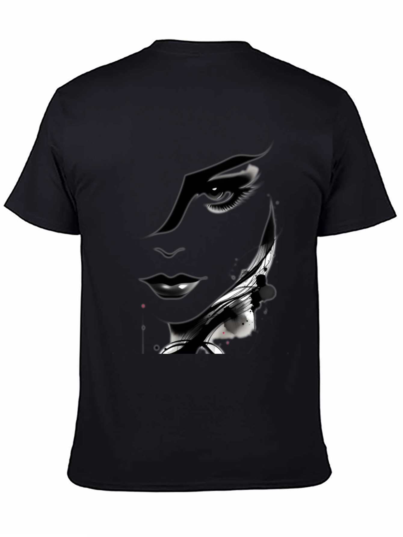 Monochrome Artistic Womans Face Graphic Tee