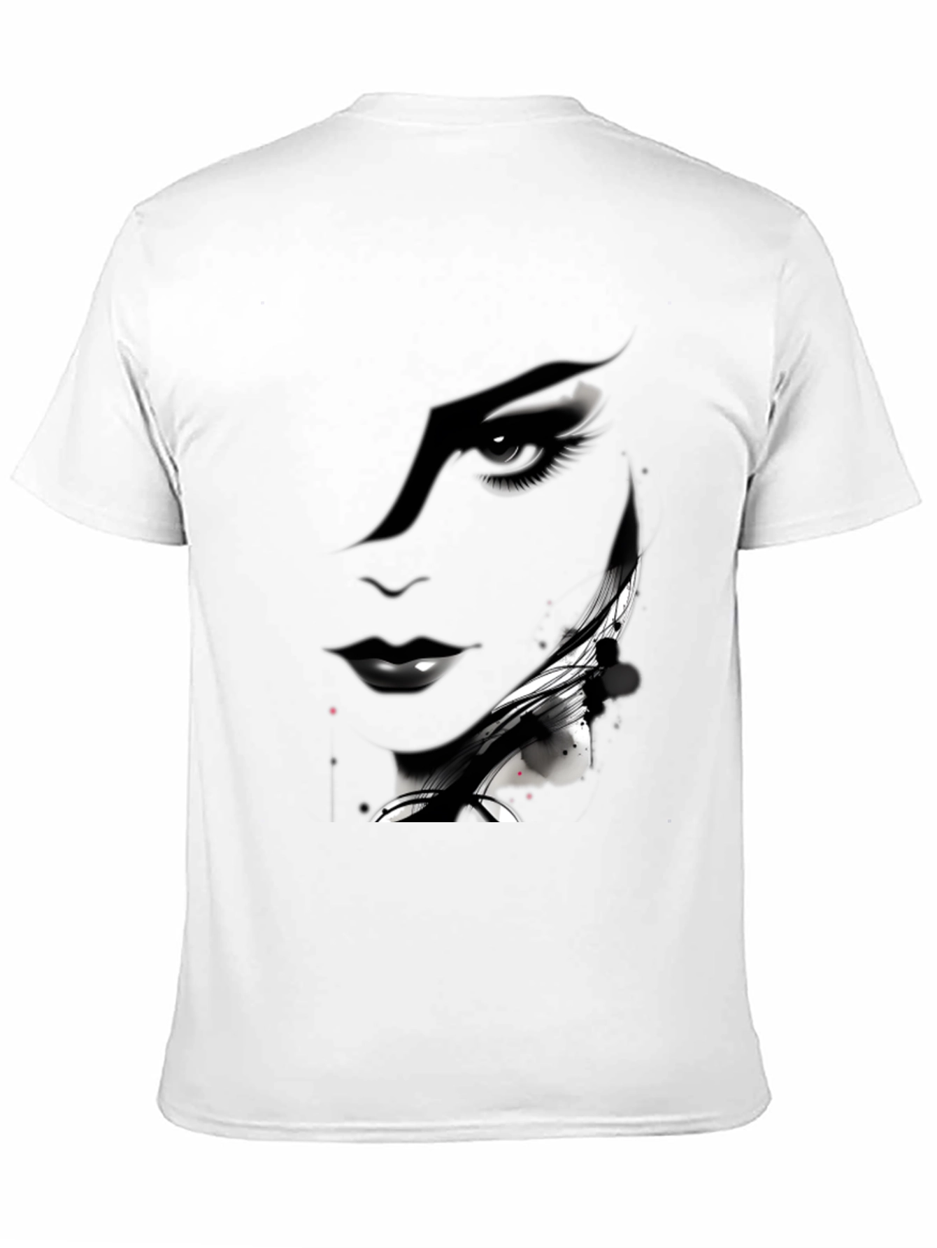 Monochrome Artistic Womans Face Graphic Tee